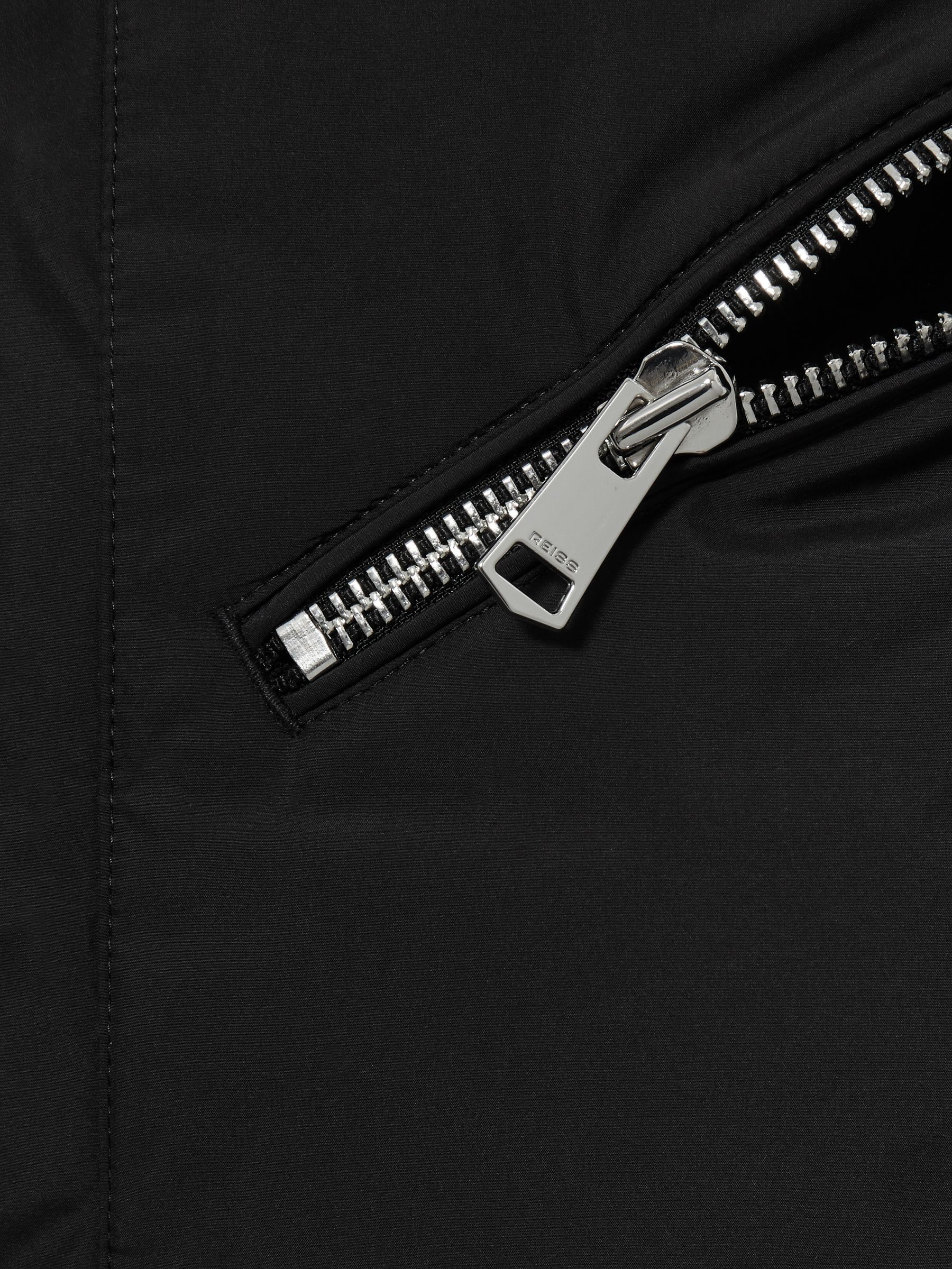 Petite Concealed-Hood Puffer Coat in Black