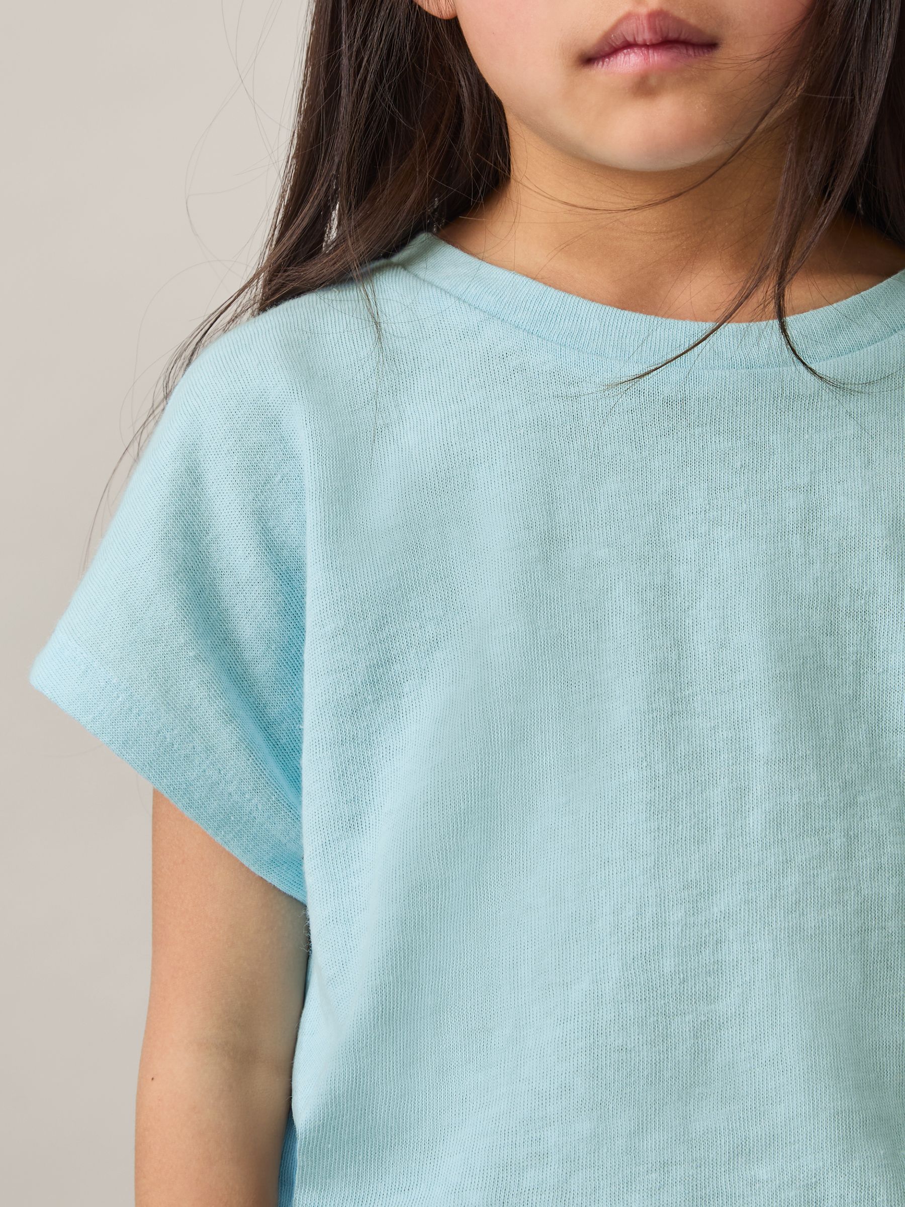 9-13 yrs Oversized Cotton-Blend T-Shirt in Blue