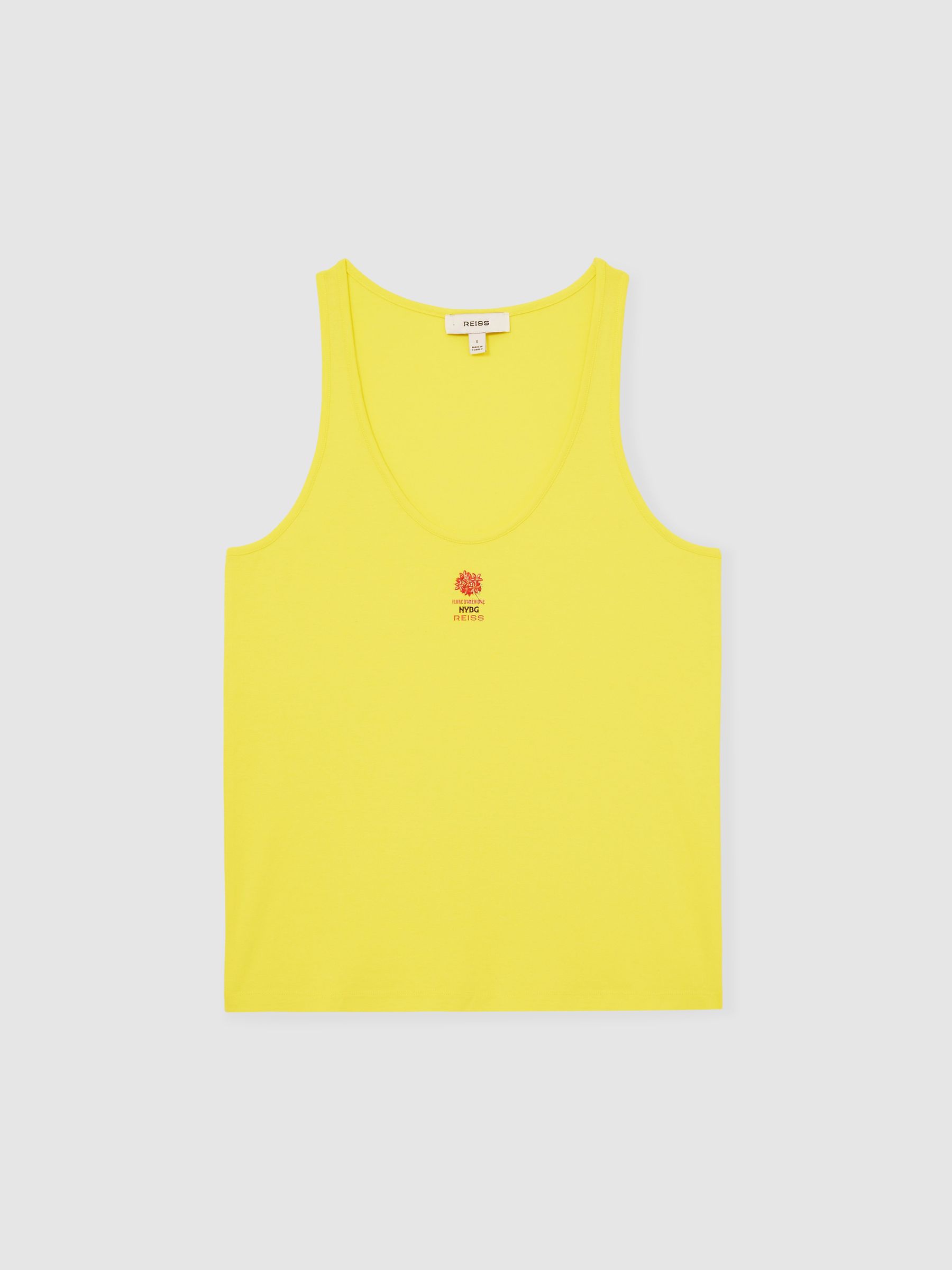 Reiss | NYBG Floral Emblem Vest in Yellow