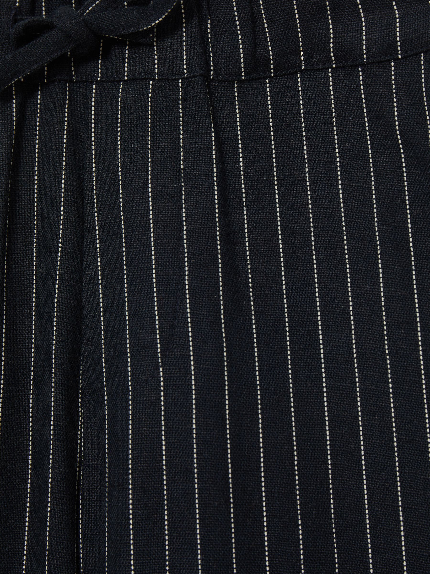 3-9 yrs Linen Blend Drawstring Trousers in Navy Stripe