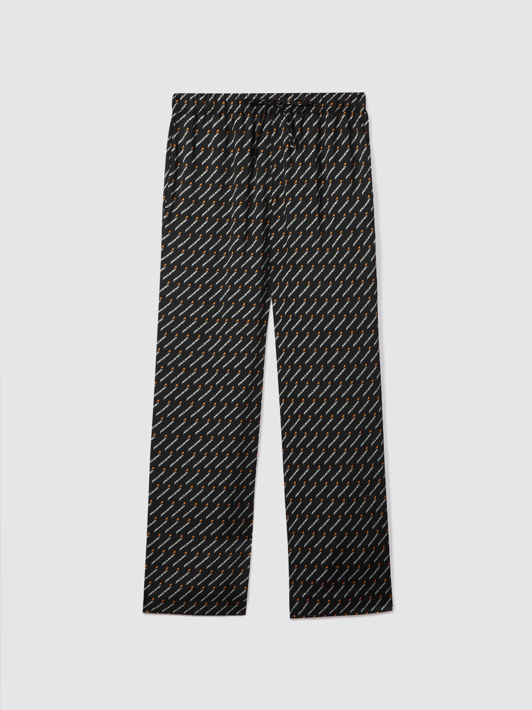 McLaren F1 Silverstone Wide Leg Drawstring Trousers in Black Multi