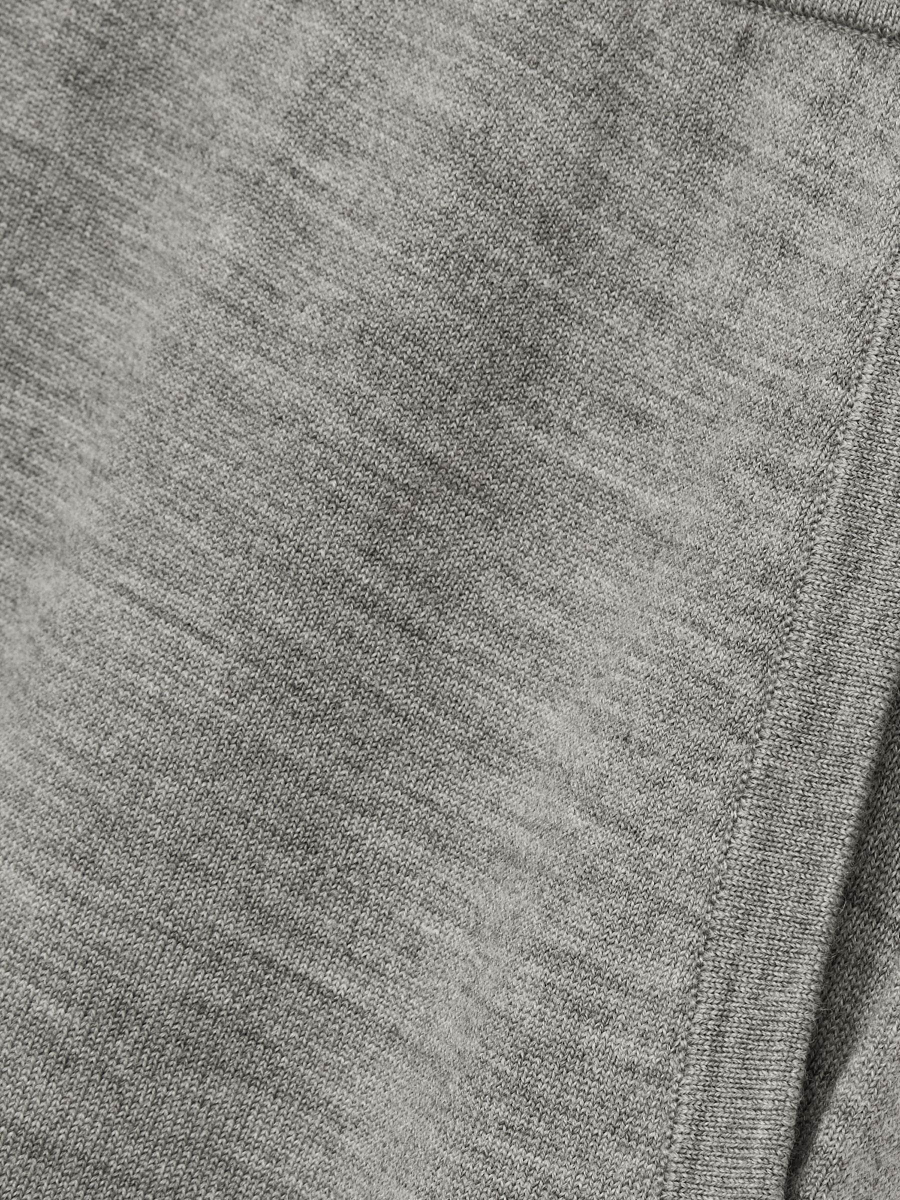 Merino-Blend Stretch Joggers in Warm Grey Melange