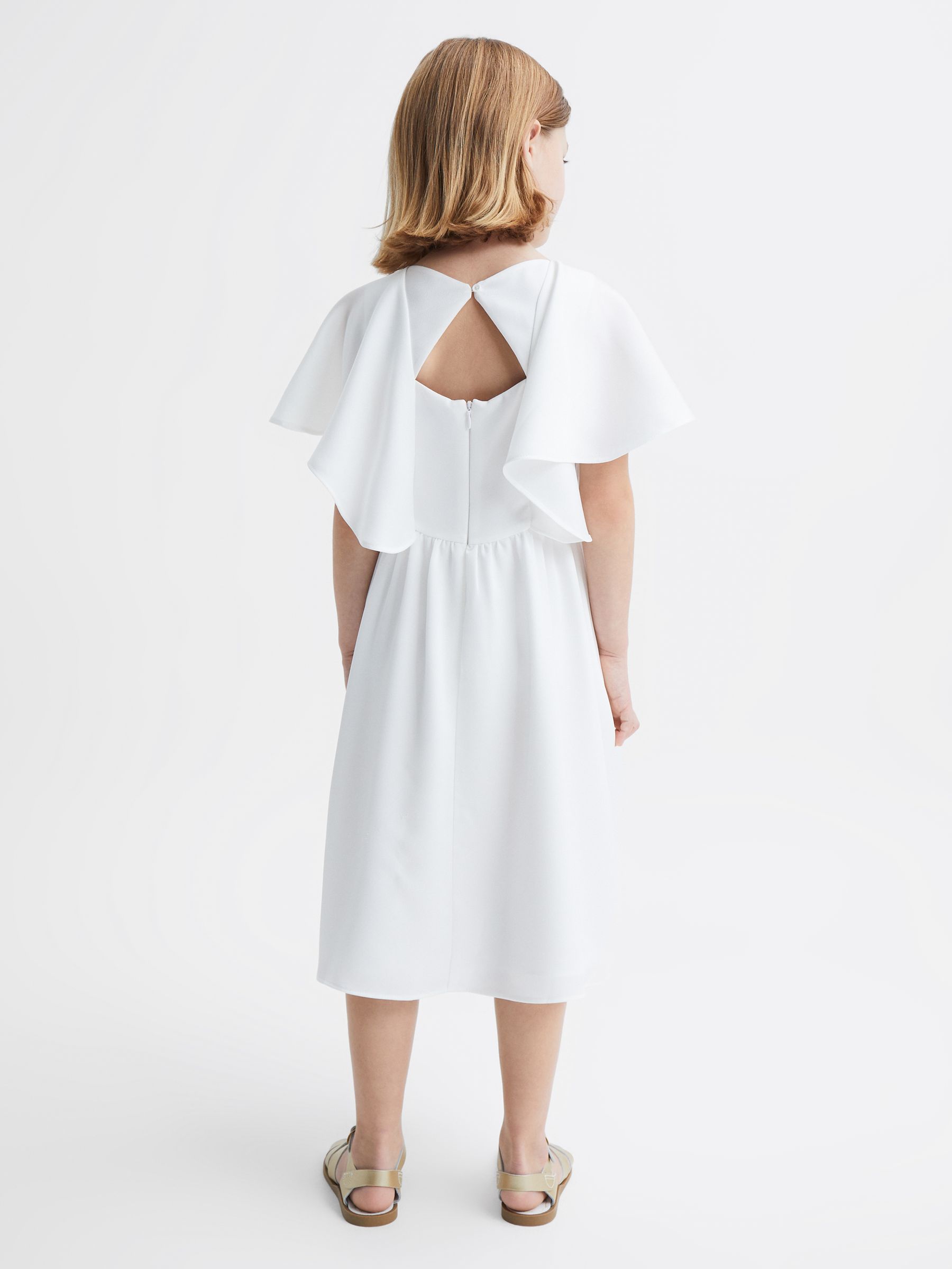 9-12 yrs Satin Midi Dress in Ivory
