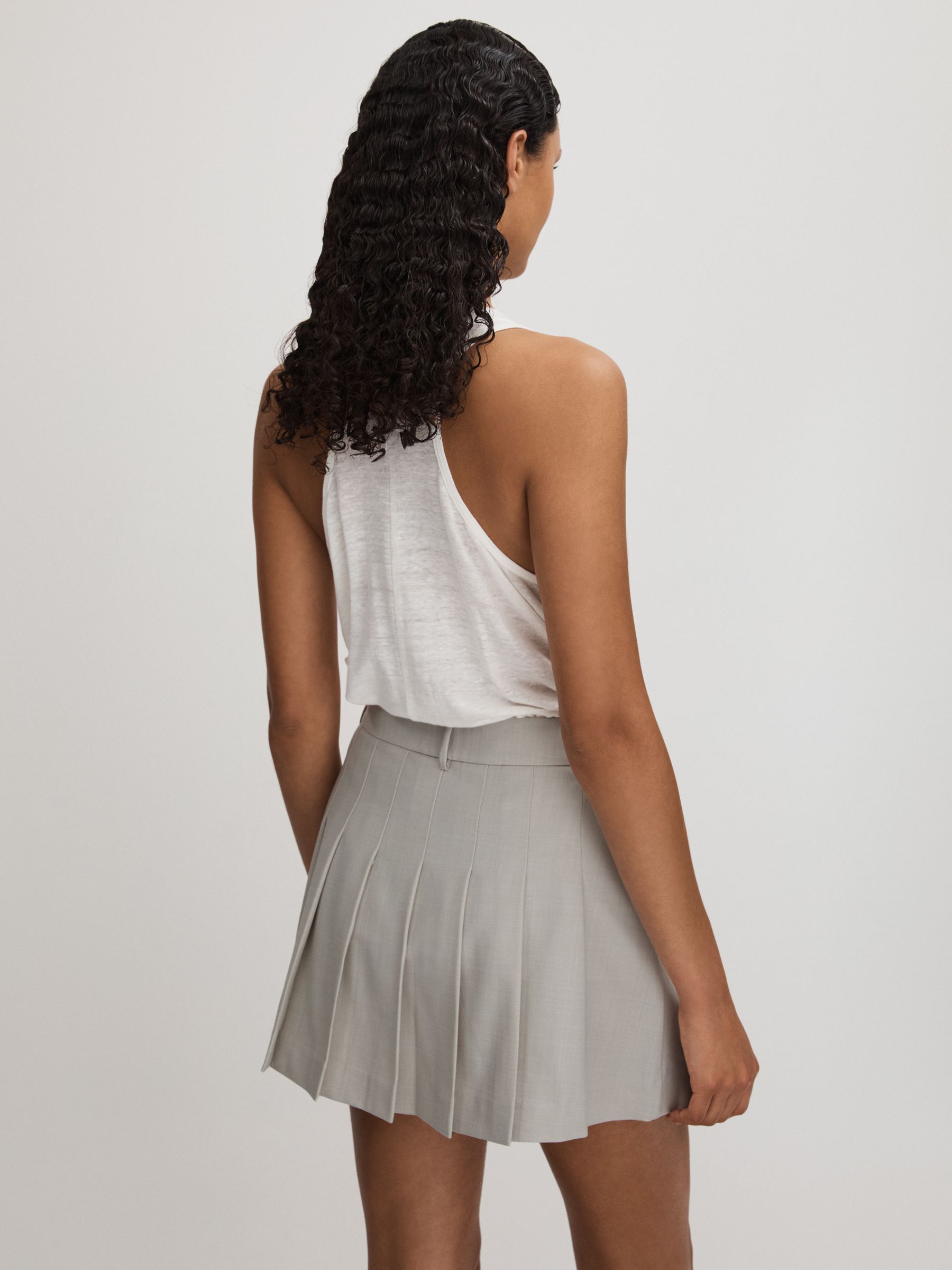 Hallie Heather Grey Anna Quan Pleated Mini Skirt