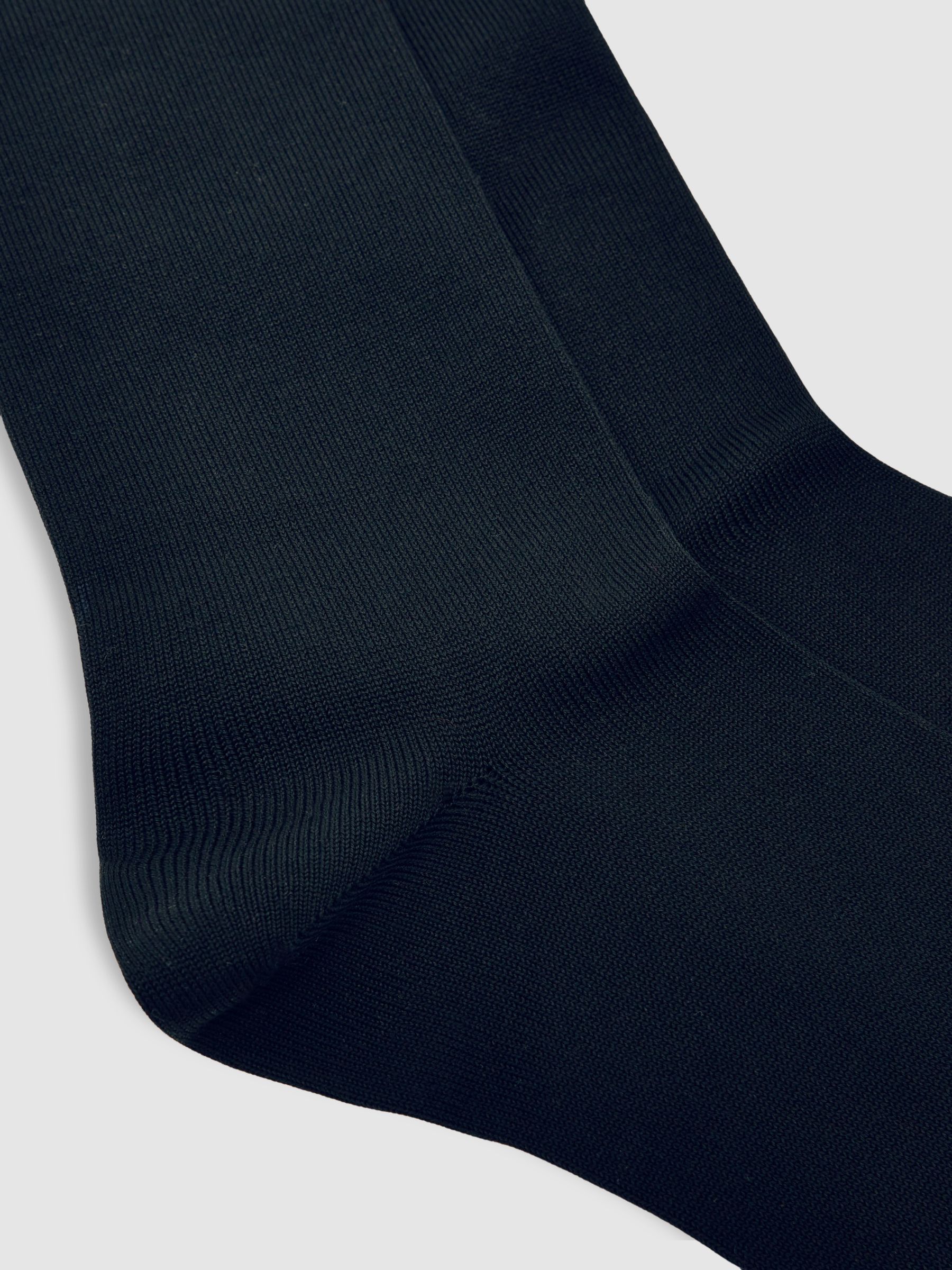 Cotton-Blend Logo Embroidery Socks in Black