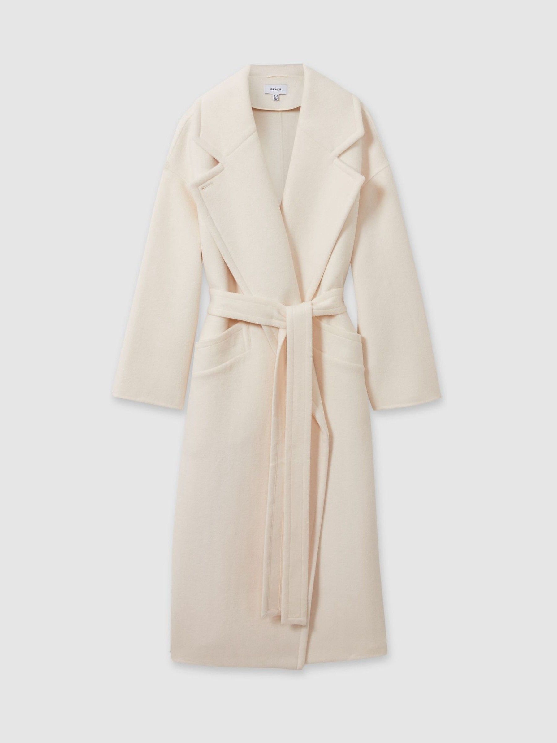 Petite Wool-Blend Blindseam Coat in Cream