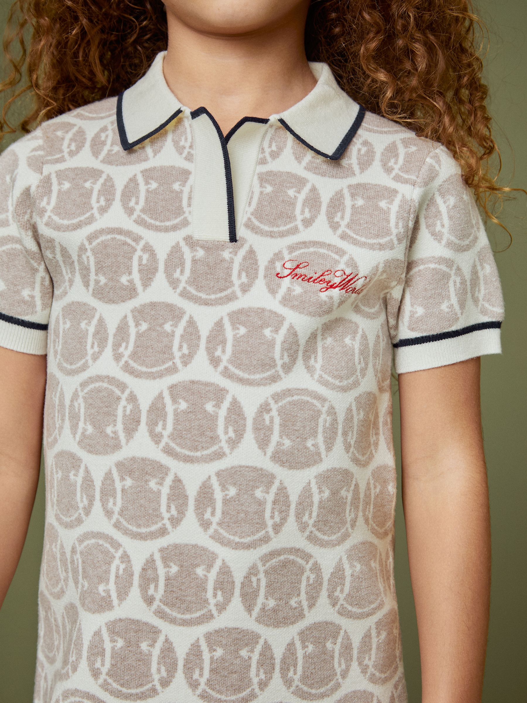 4-9 yrs SmileyWorld | Reiss Knitted Polo Dress in Off White