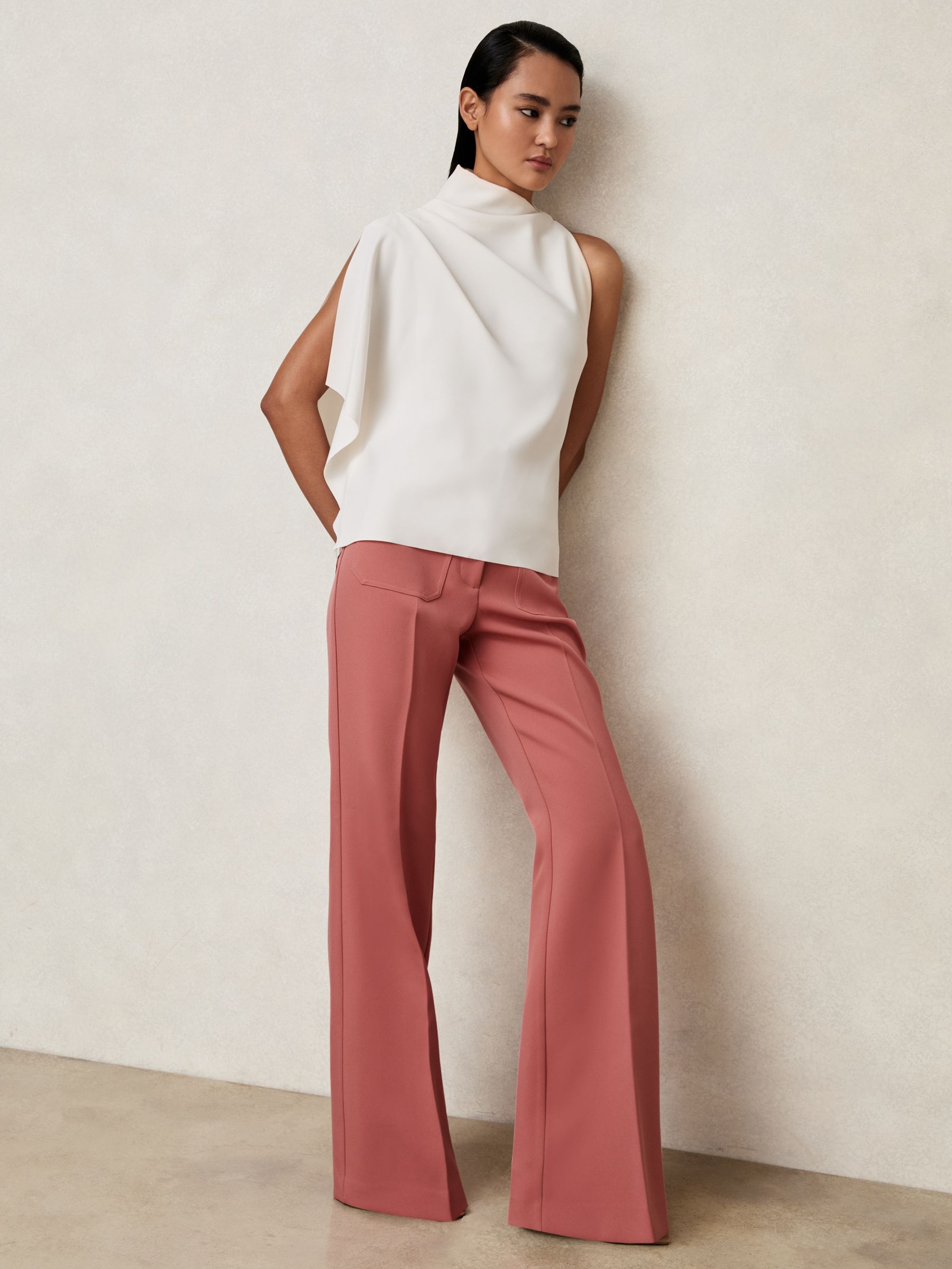 One-Shoulder Draped Top in Ivory