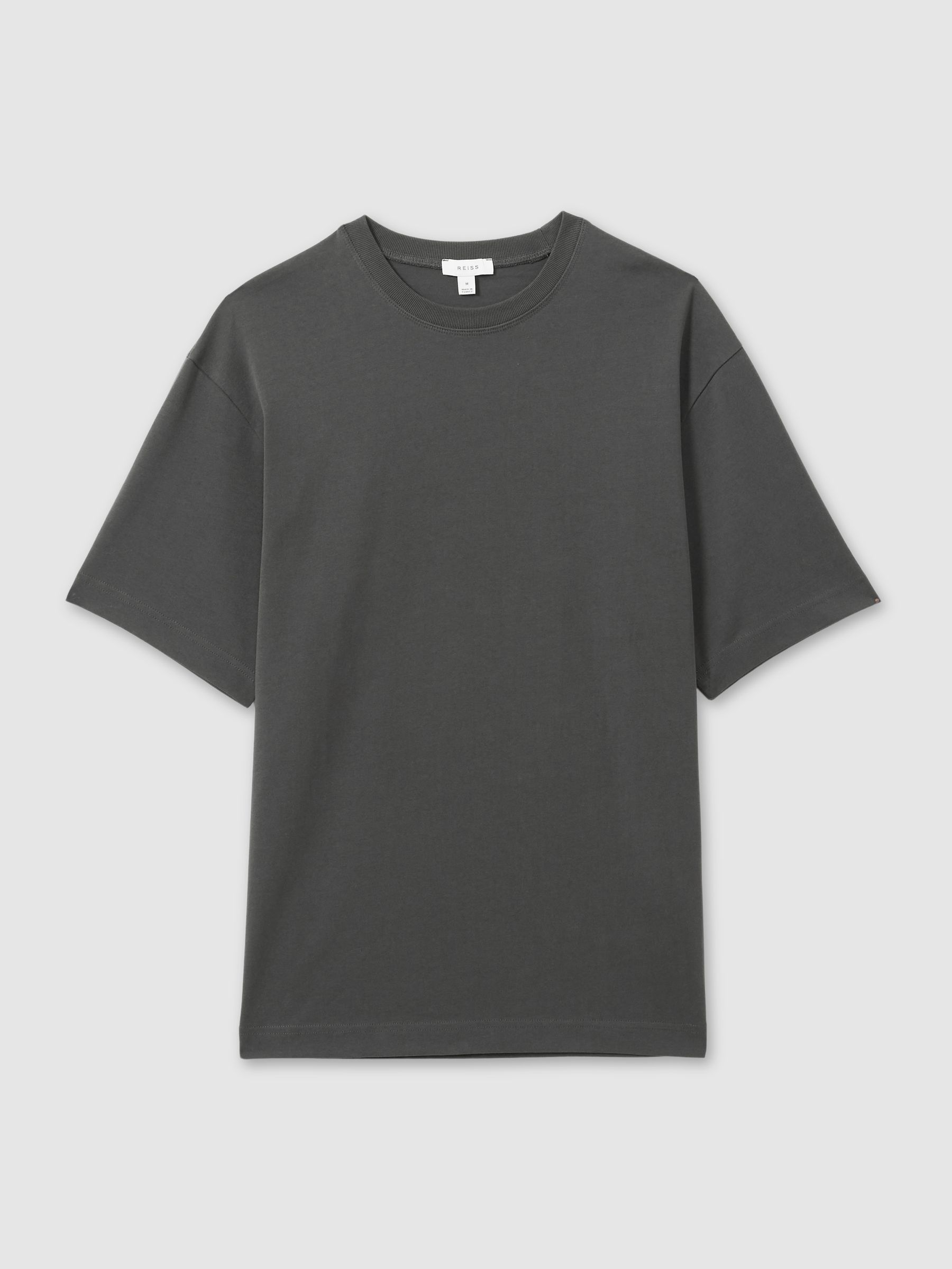 Cotton Garment-Dyed Oversized T-Shirt in Washed Black
