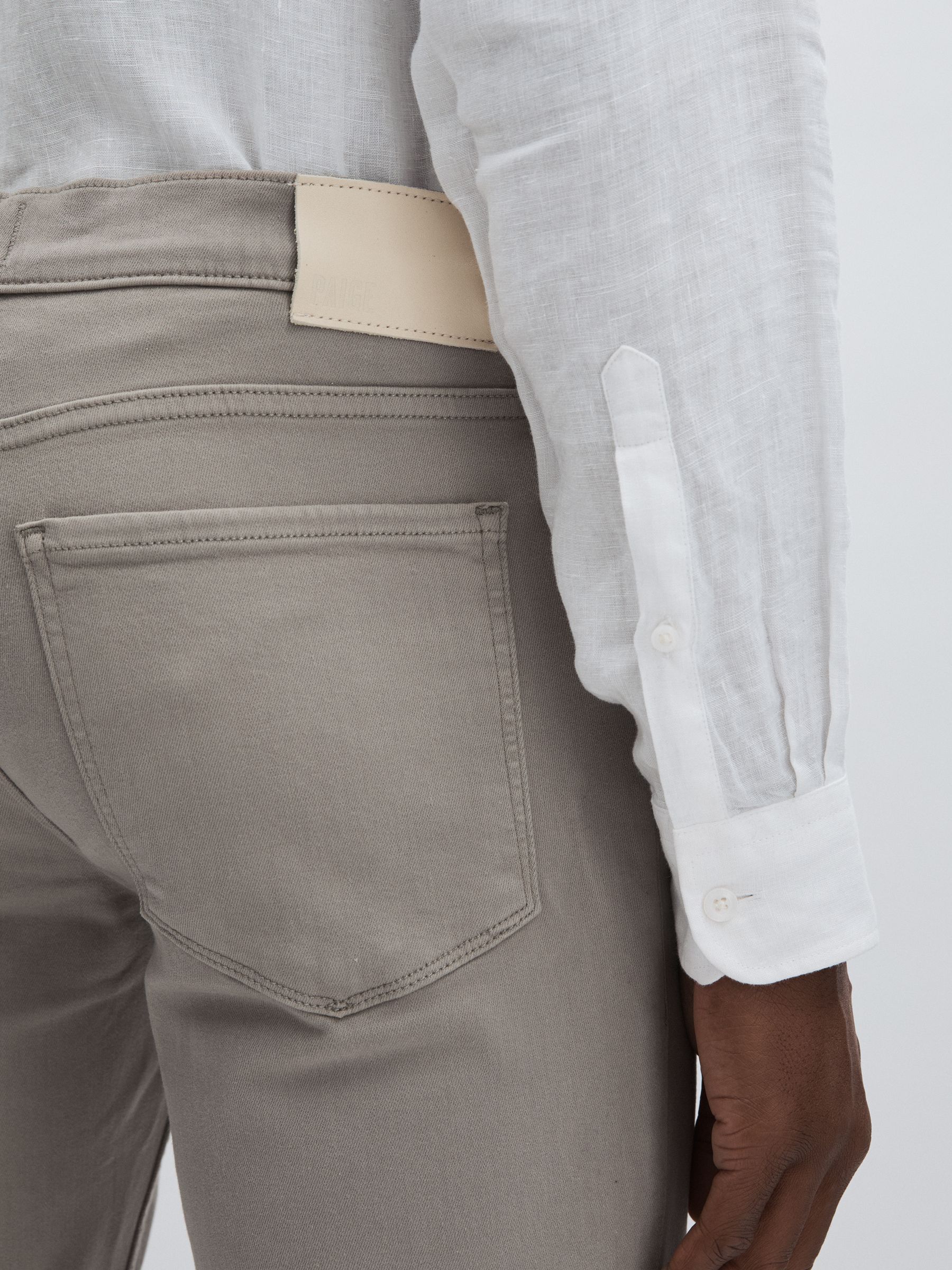 Paige Slim Straight-Leg Jeans in Silver Pearl