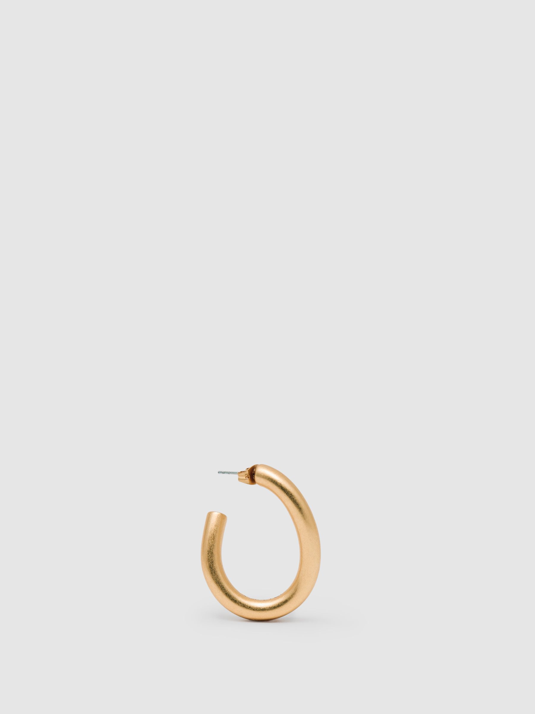 Wave Hoop Earrings in Gold Tone
