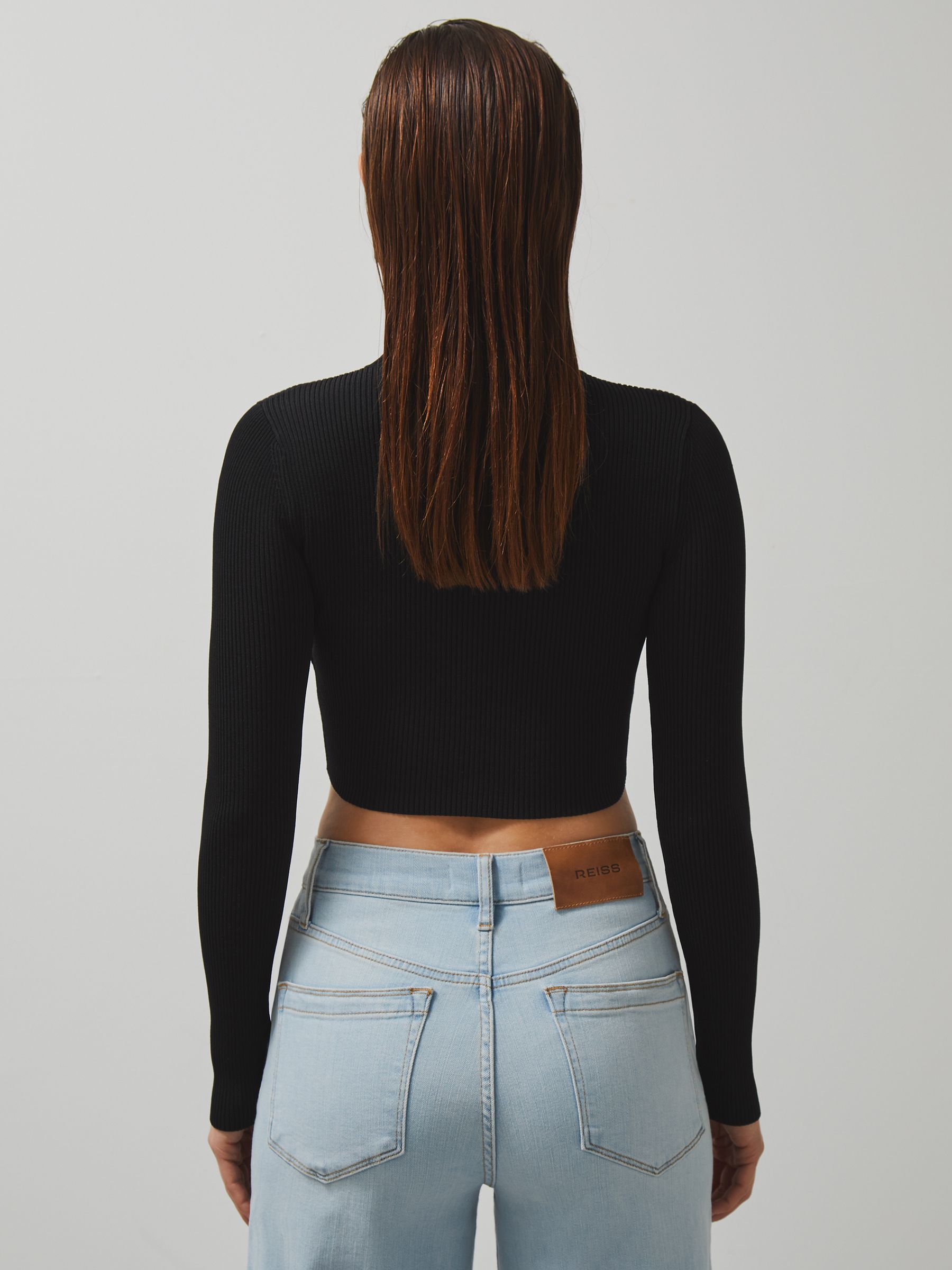 McLaren F1 Team Cut-Out Knit Crop Top in Black