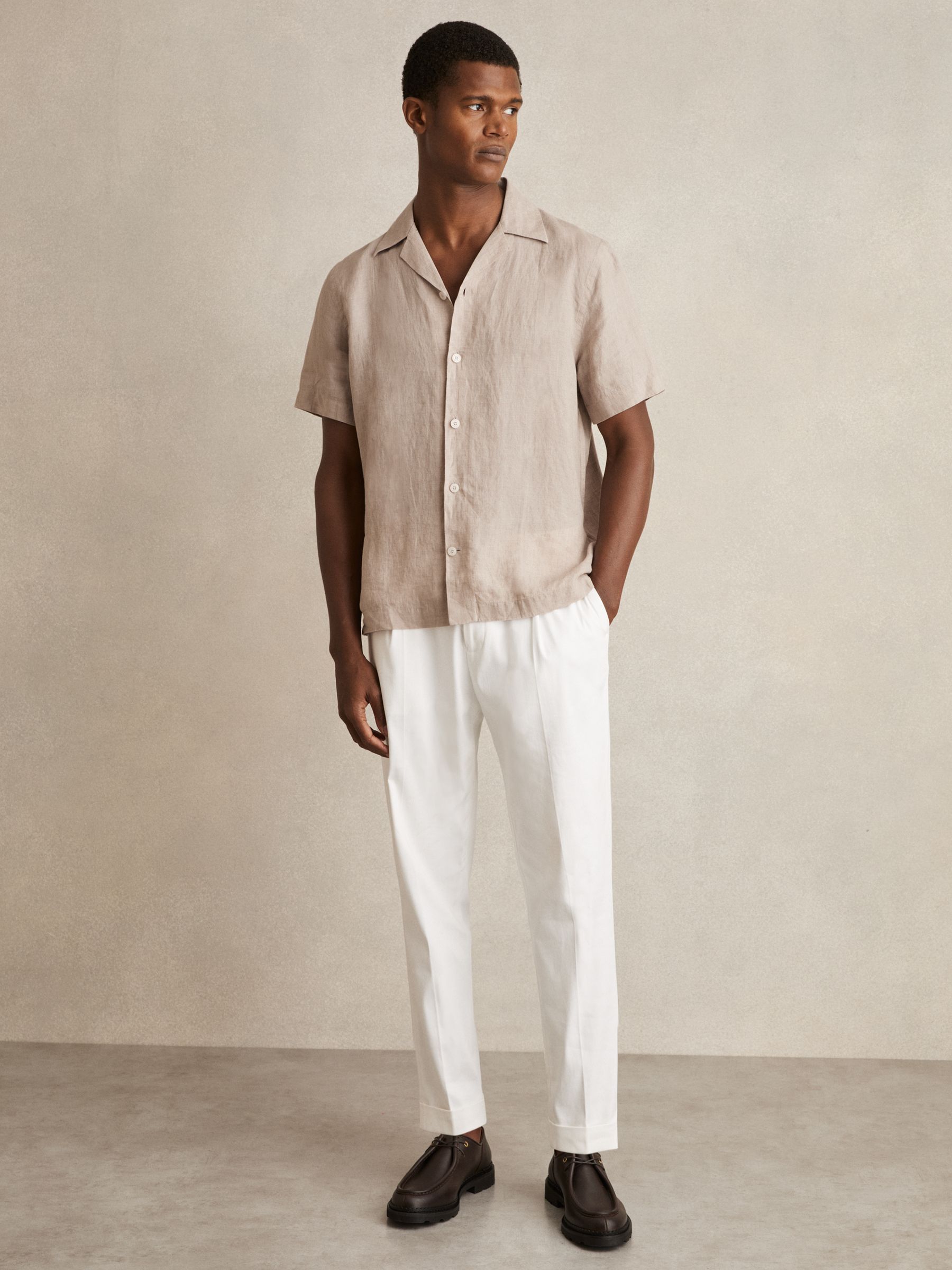 Cuban Collar Shirt in Mink Brown