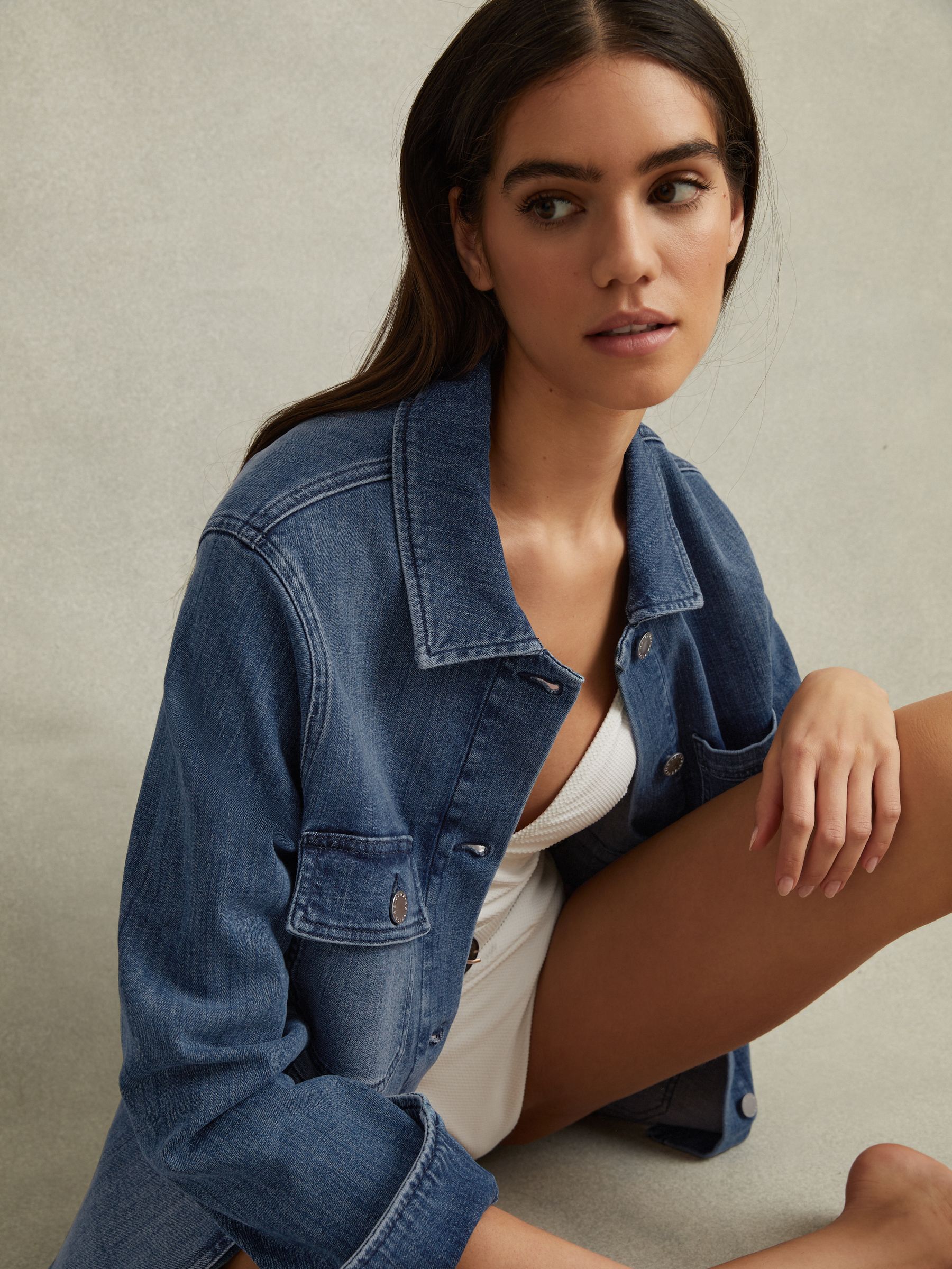 Denim Overshirt in Mid Blue