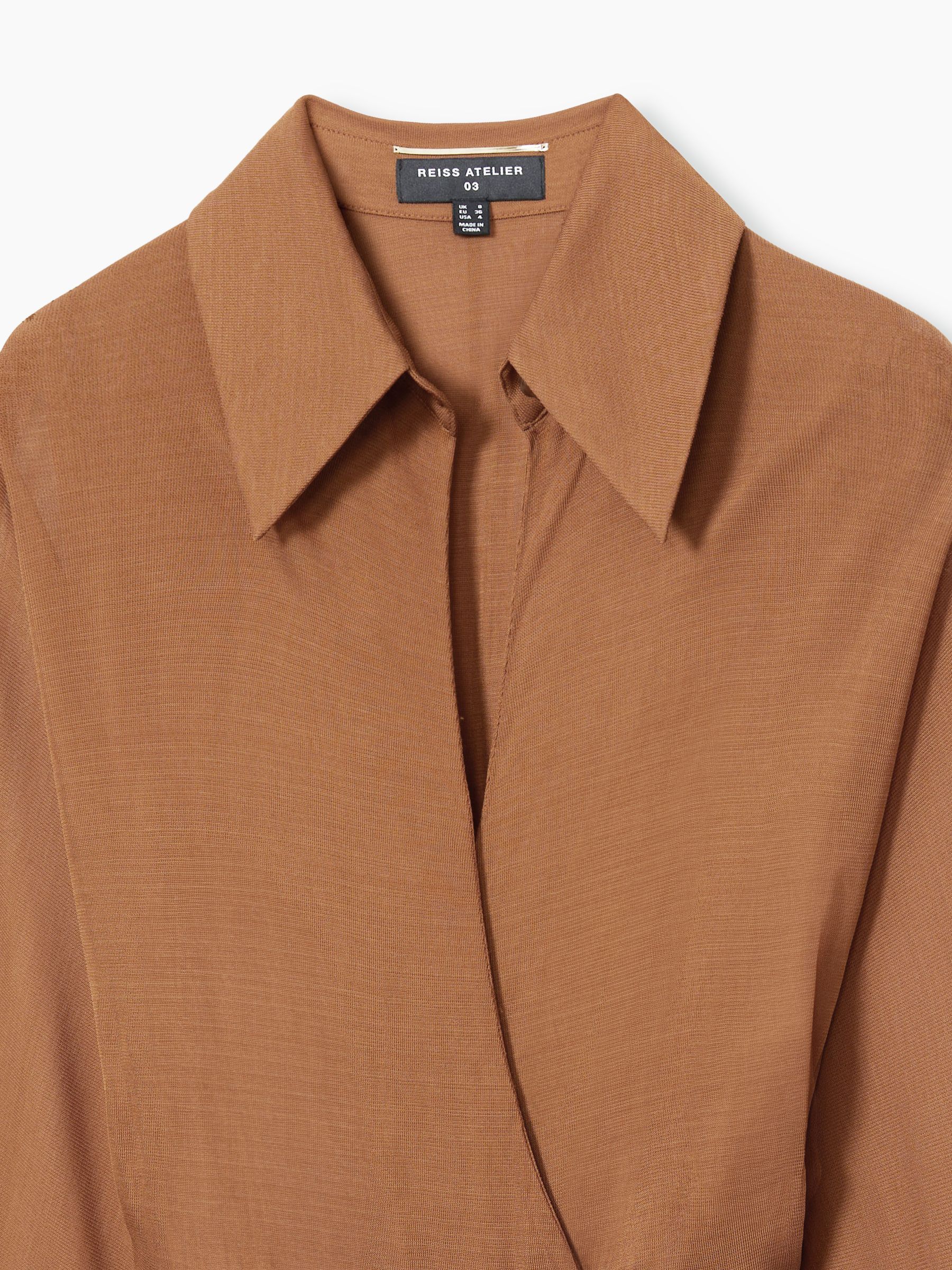 Atelier Gathered-Georgette Maxi Dress in Tan