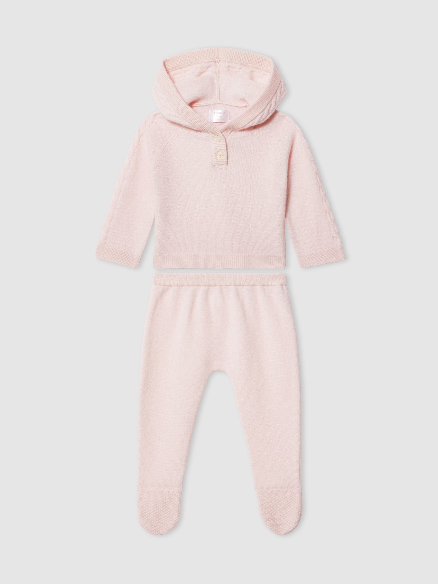 100% Cashmere Hoodie And Leggings Set in Pink