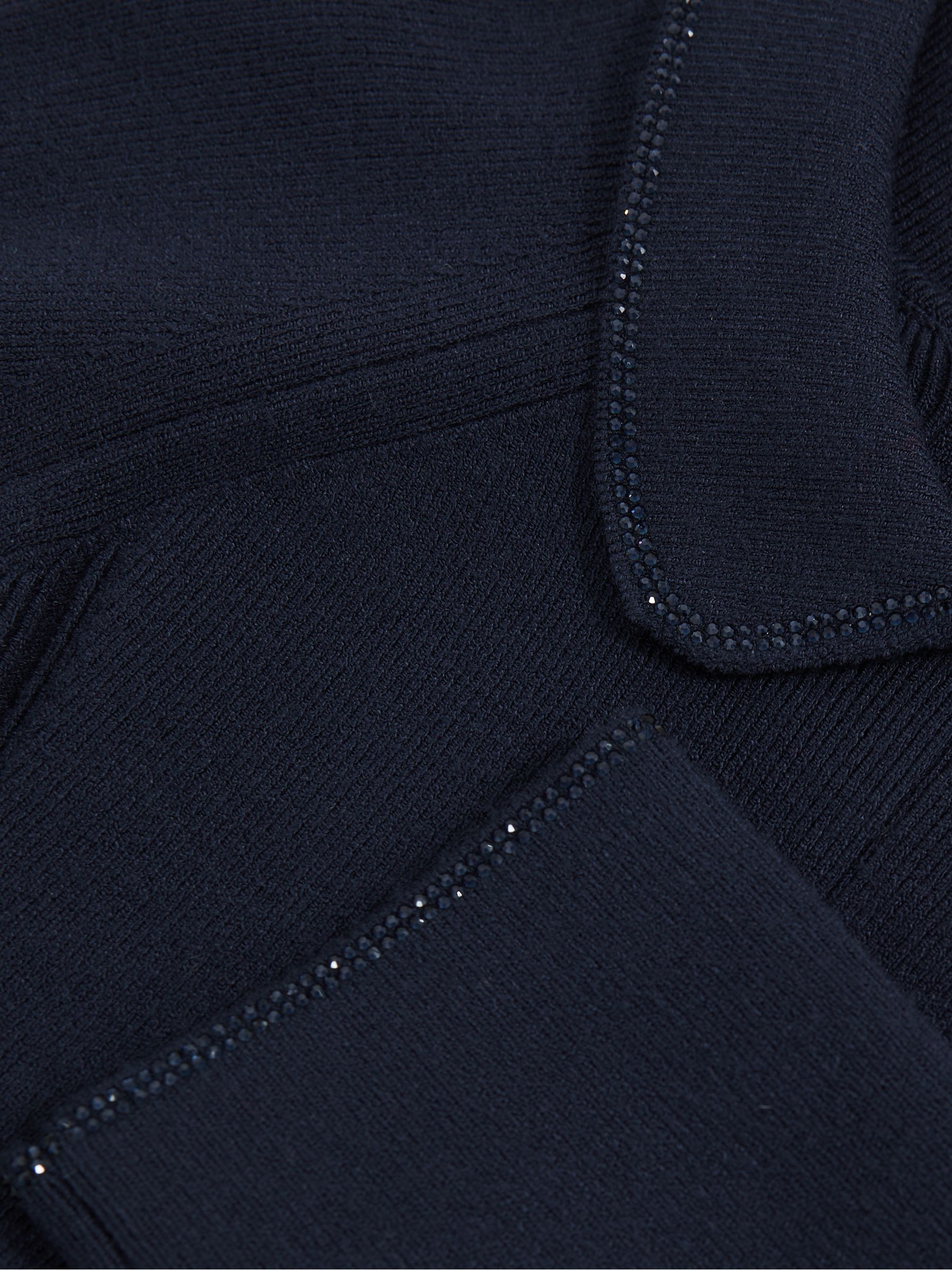 3-9 yrs Embellished Collar Knitted Dress in Navy