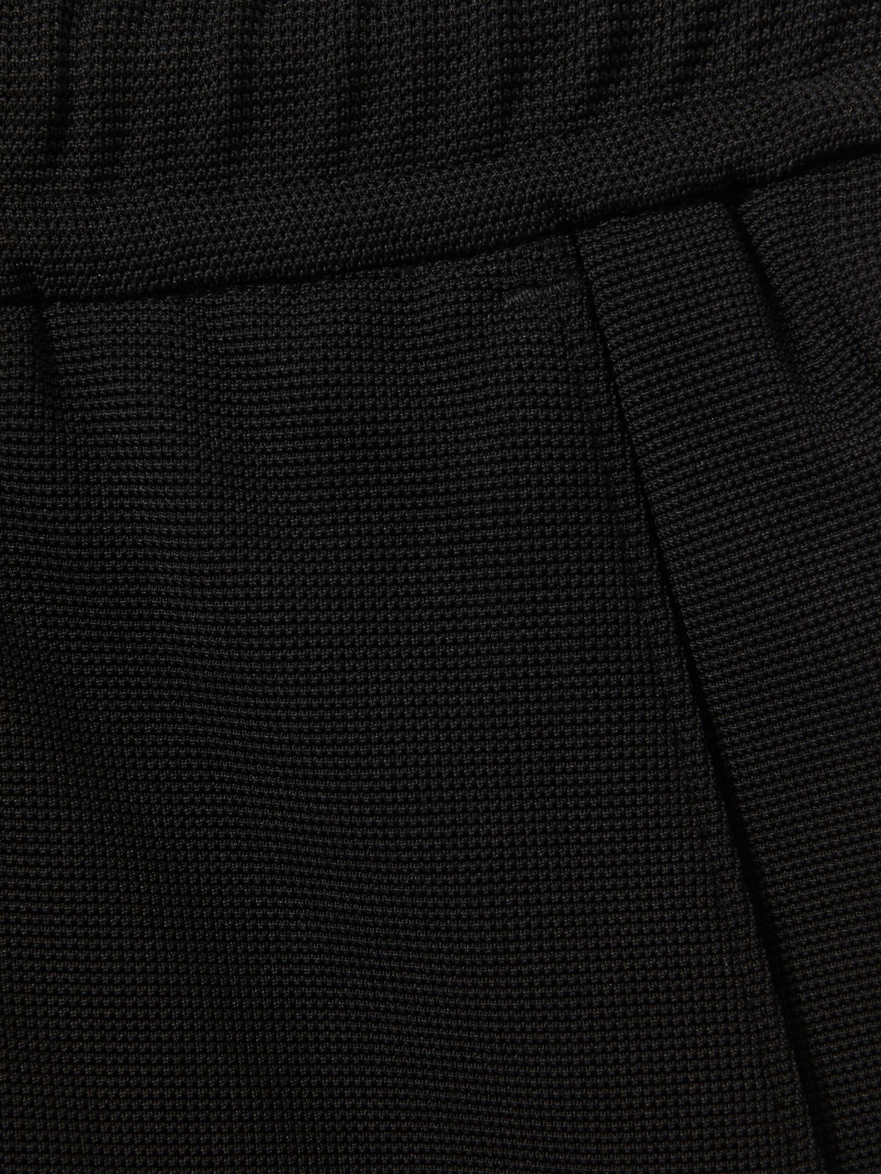 Textured Drawstring Shorts in Black