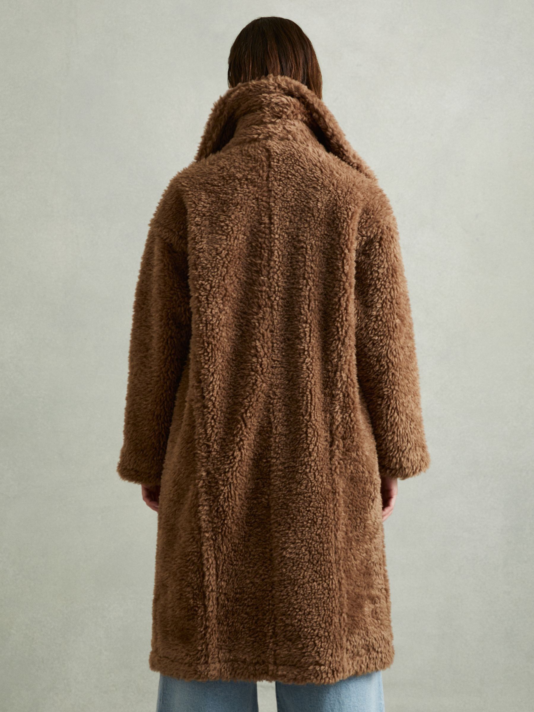 Teddy Coat with Wool in Brown
