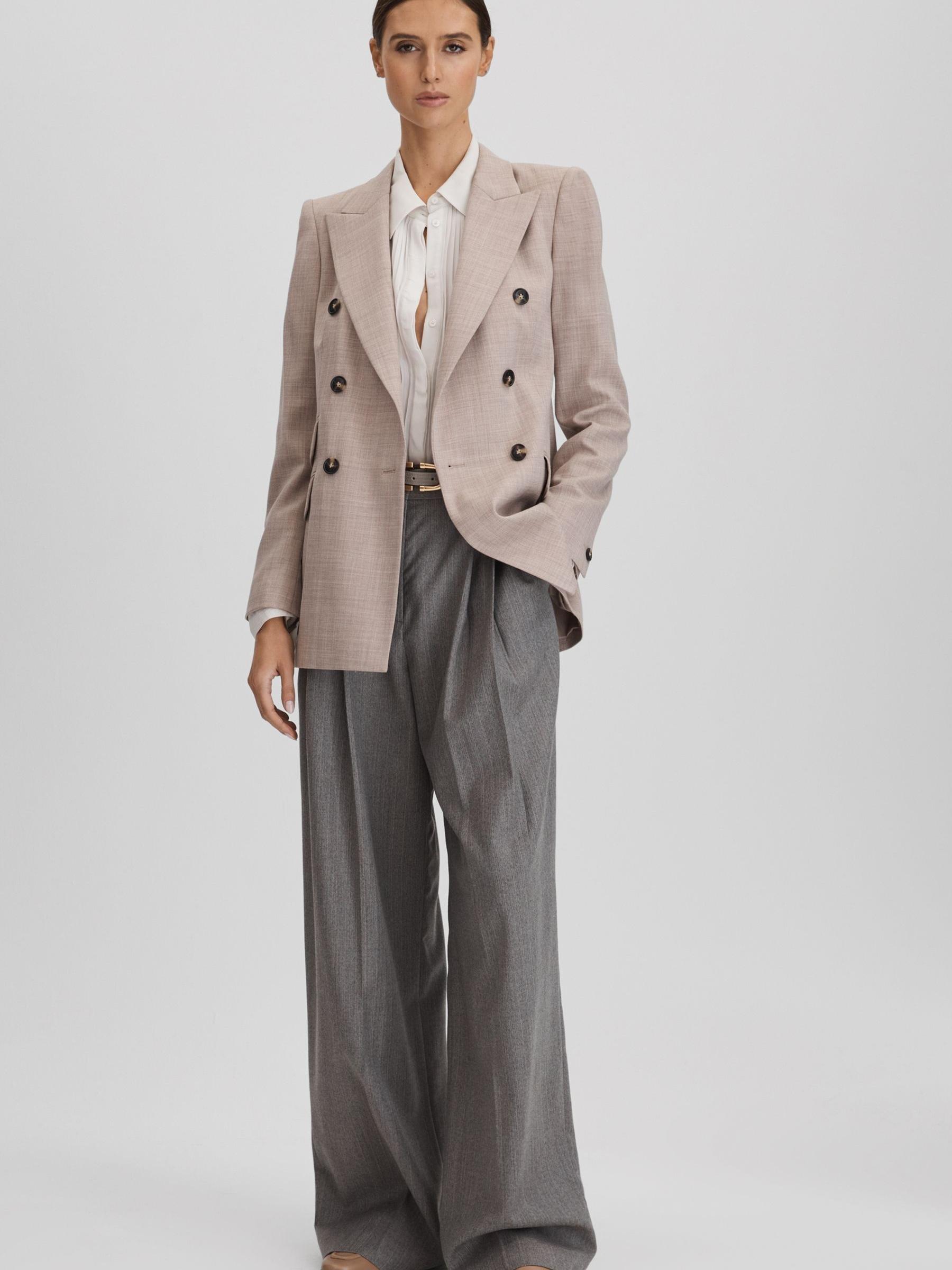 Pleated Flared Sleeve Blouse in Pale Blue