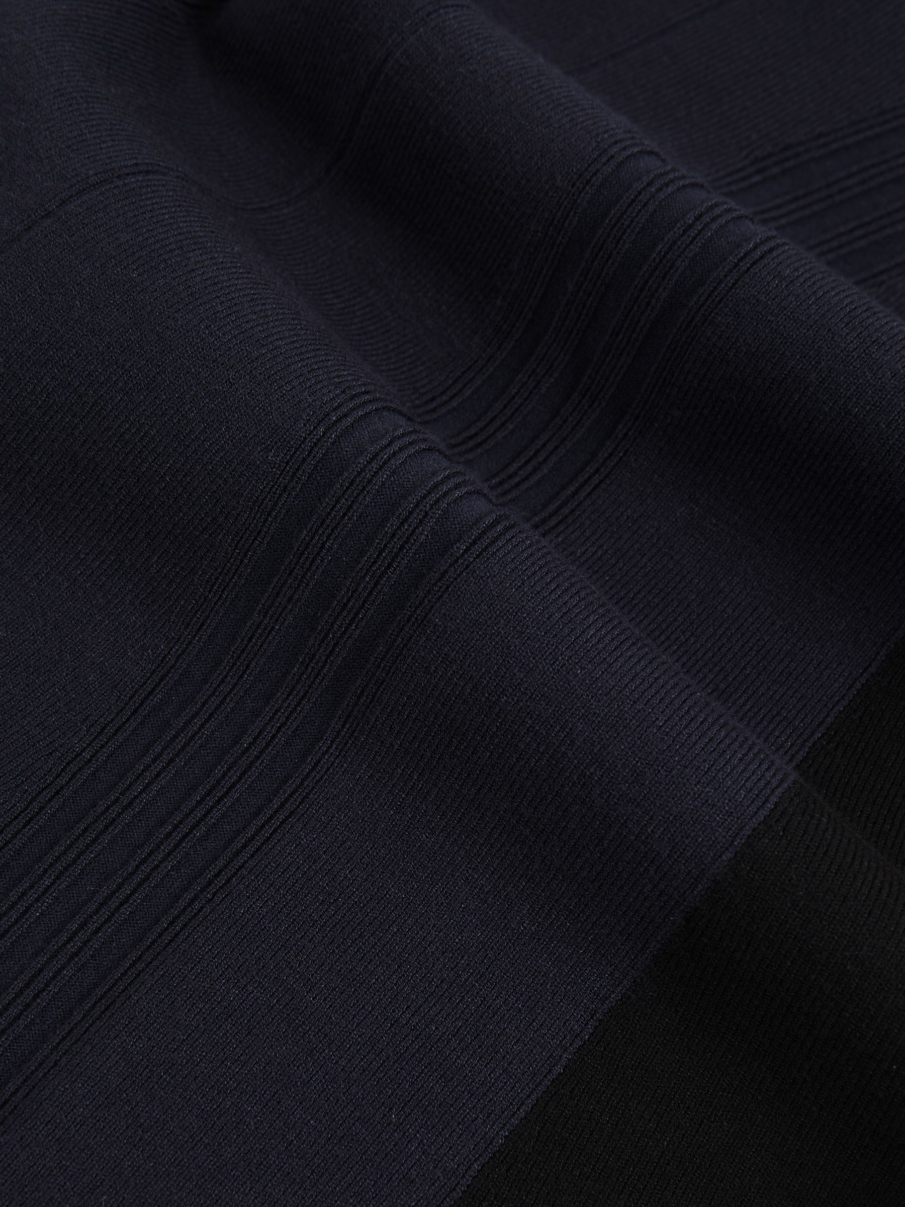 Petite Knitted Contrast-Panel Midi Dress in Navy/Black