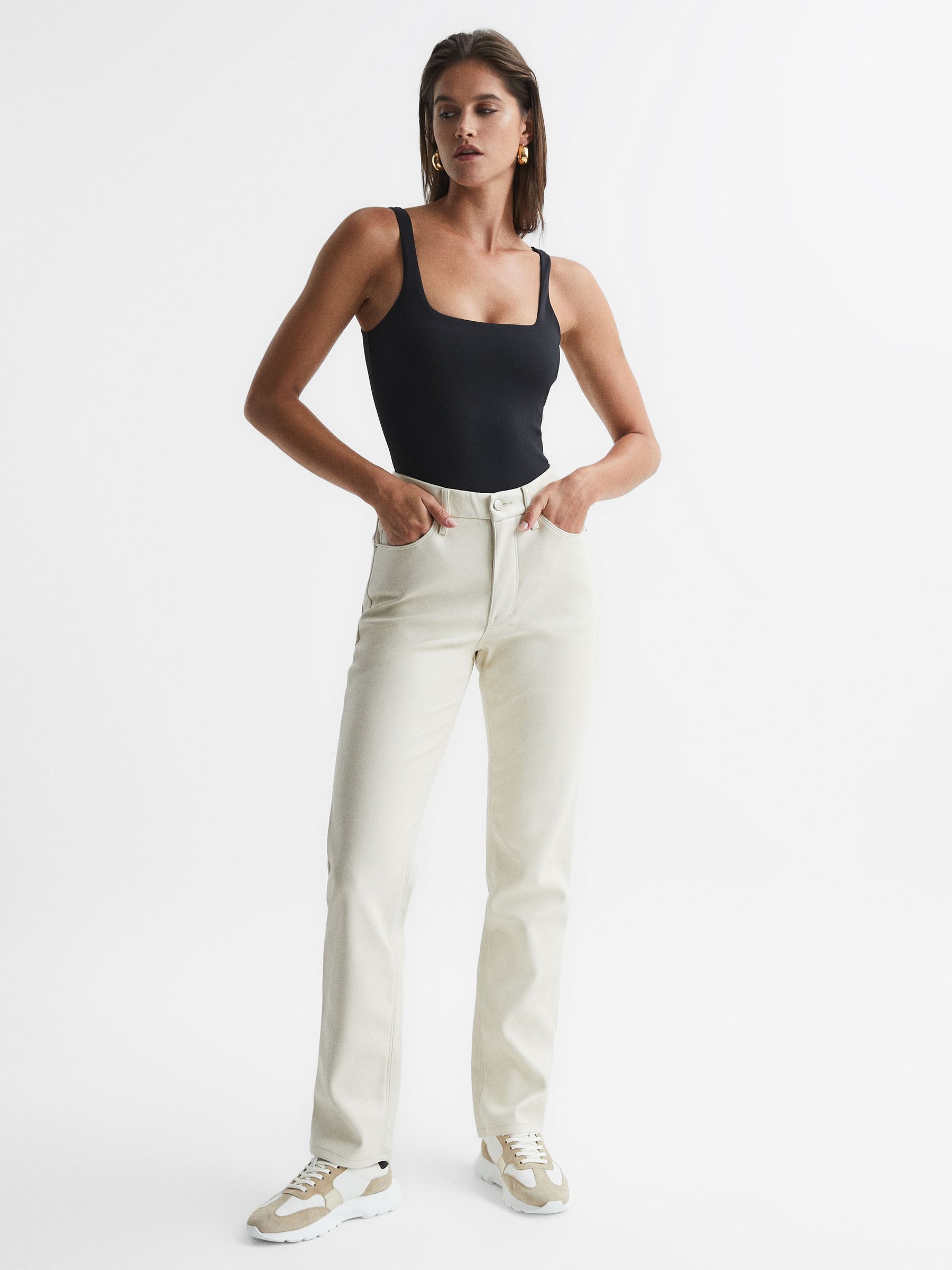 Good American Square Neck Bodies in Black