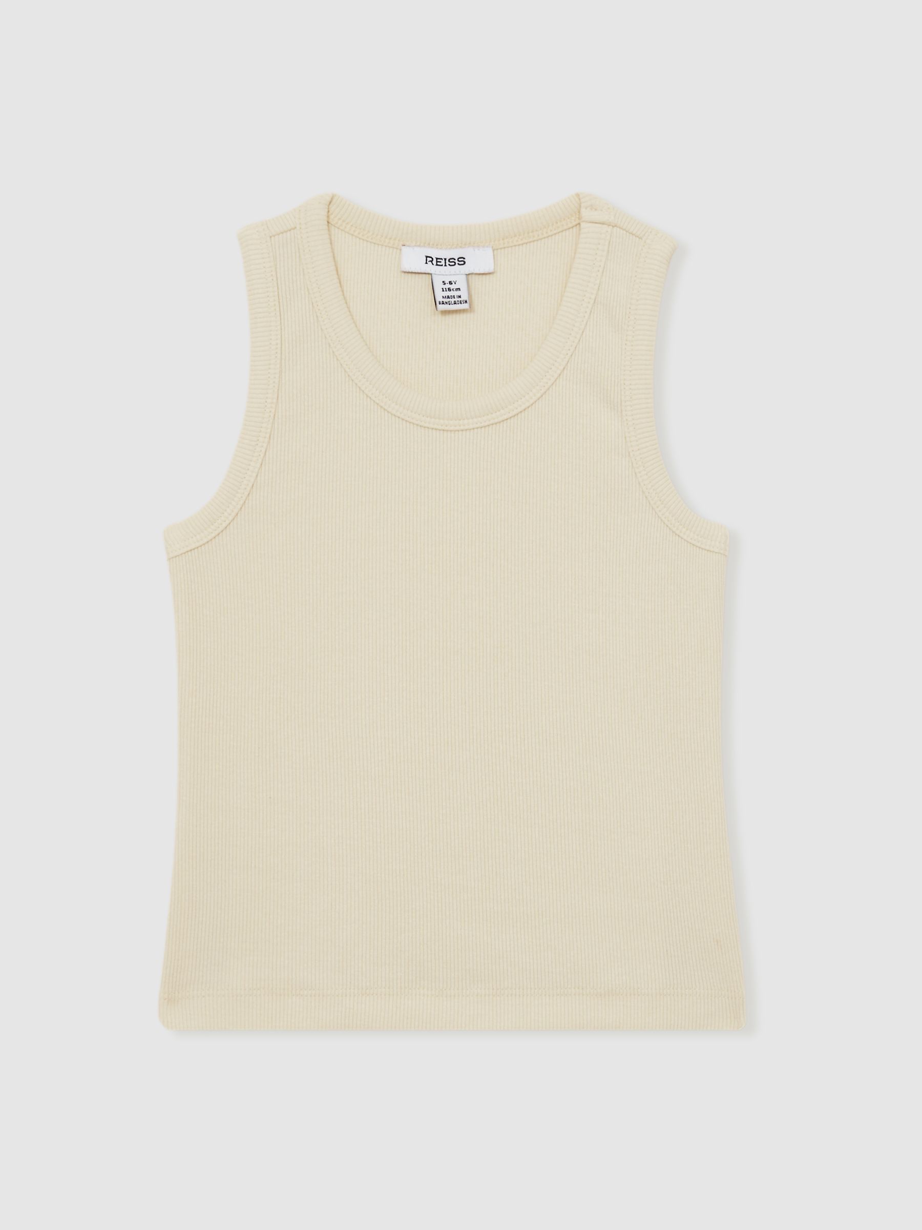 4-9 yrs Cotton Blend Ribbed Vest in Lemon