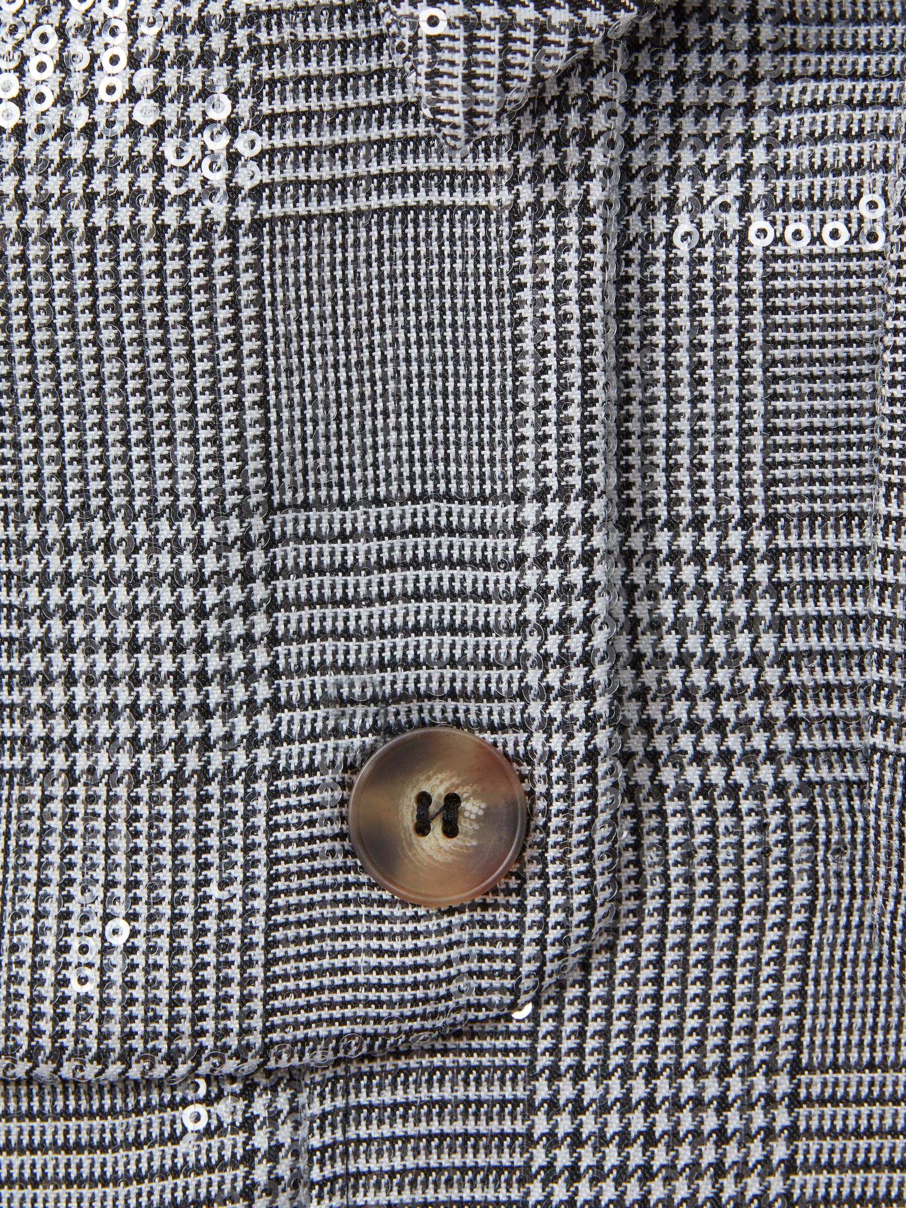 9-13 yrs Sequin Dogtooth Double-Breasted Dress in Black/White