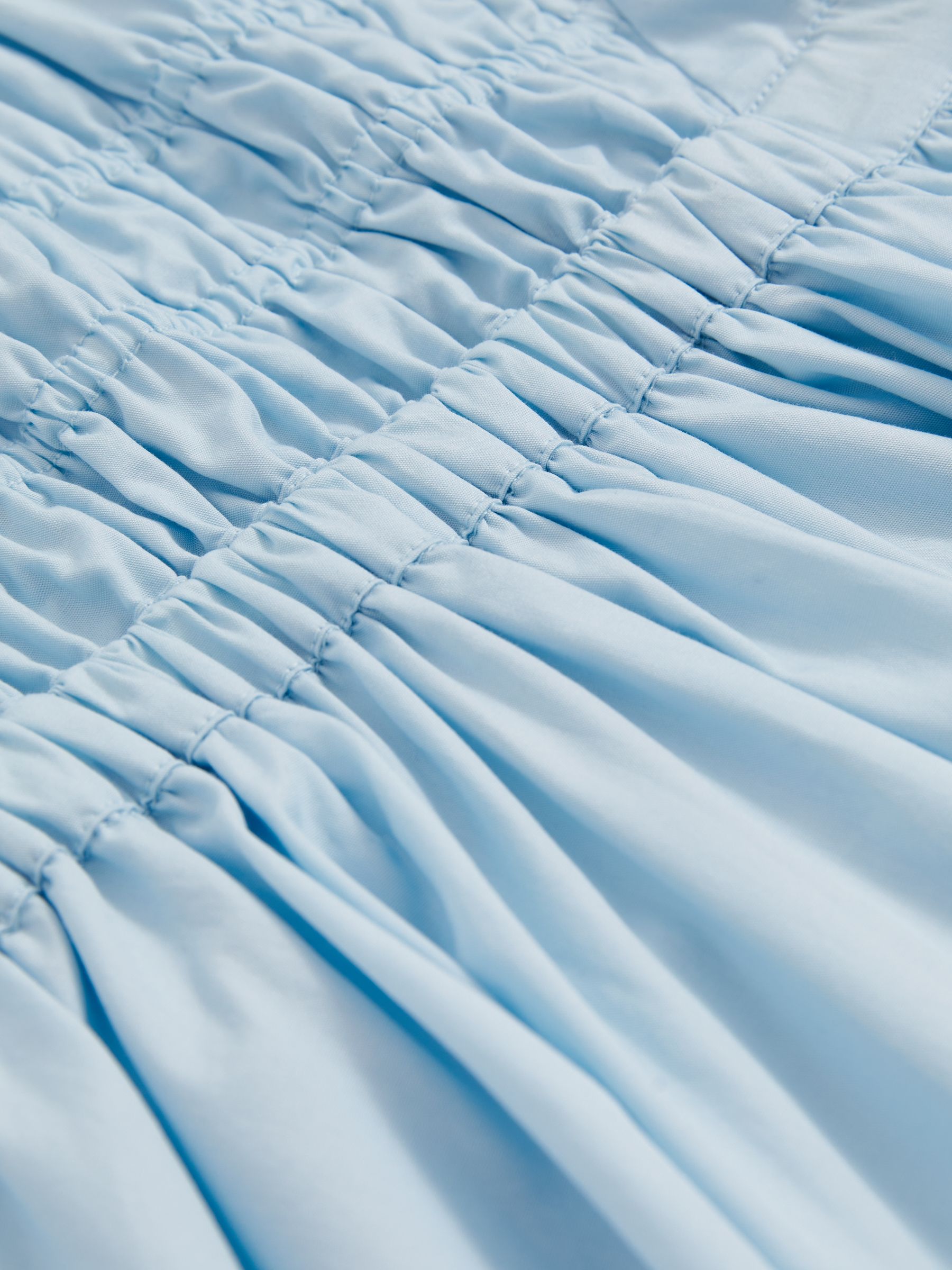 4-9 yrs Cotton Shirred Sleeveless Dress in Blue