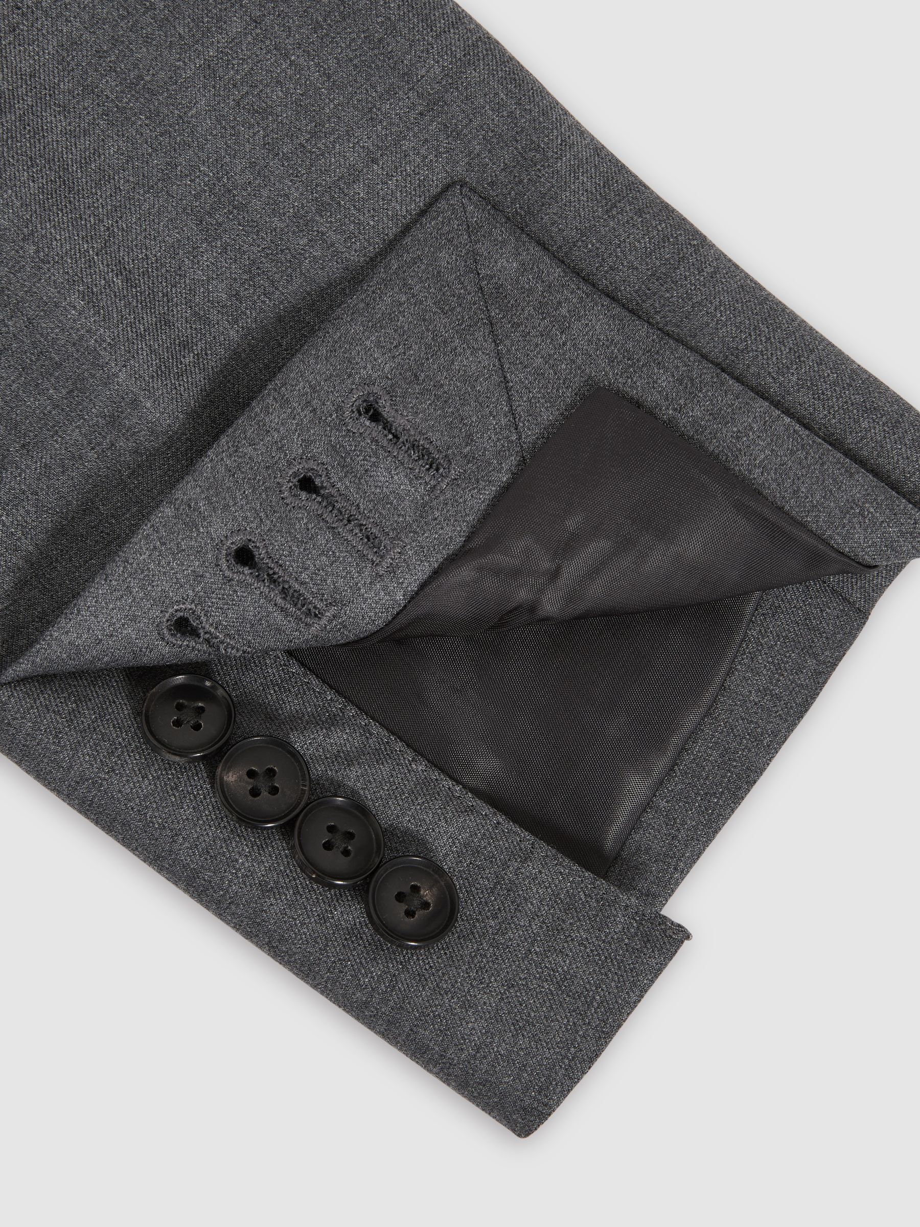 Slim-Fit Single Breasted Wool Suit Jacket in Grey