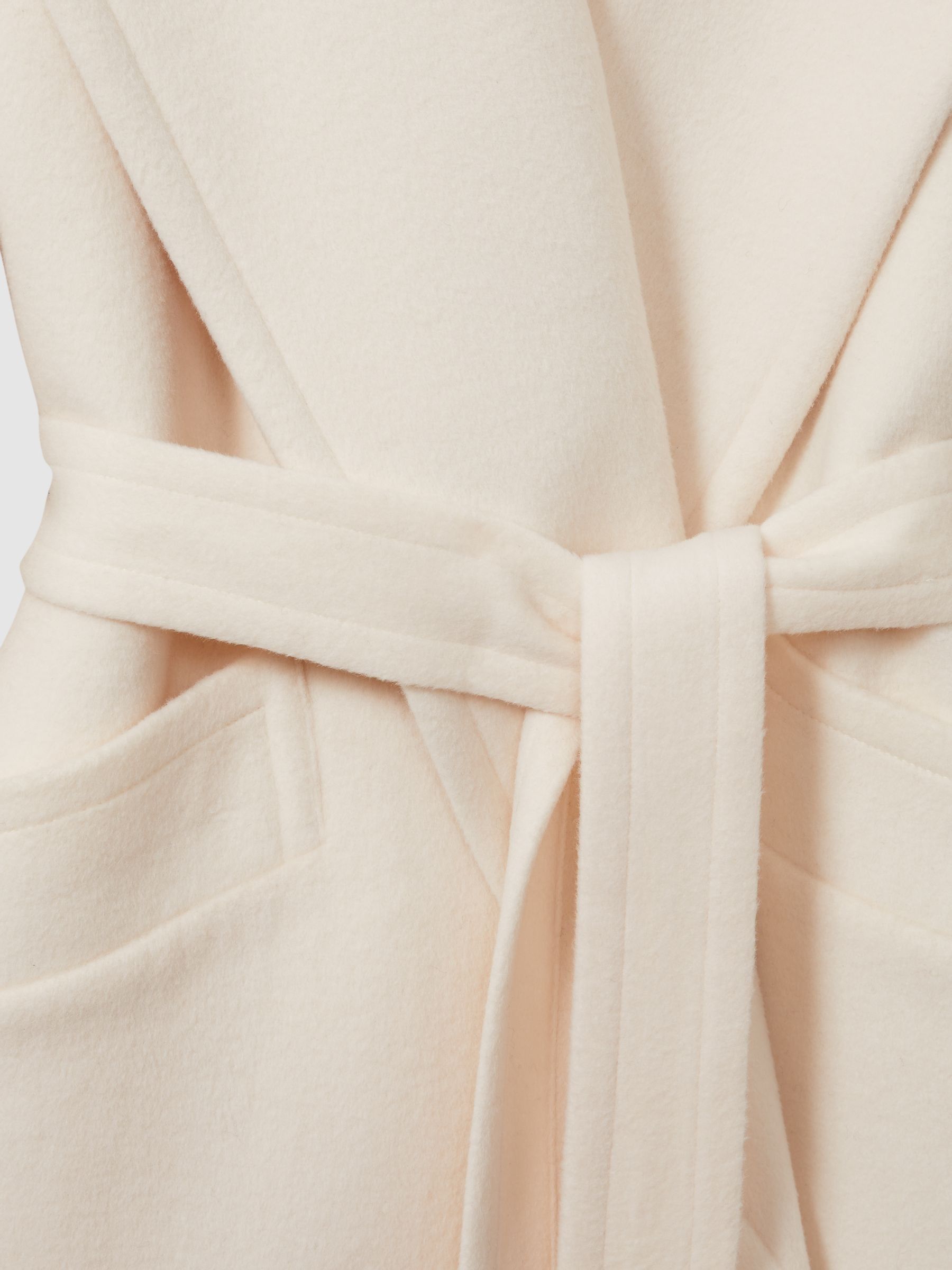 Petite Wool-Blend Blindseam Coat in Cream