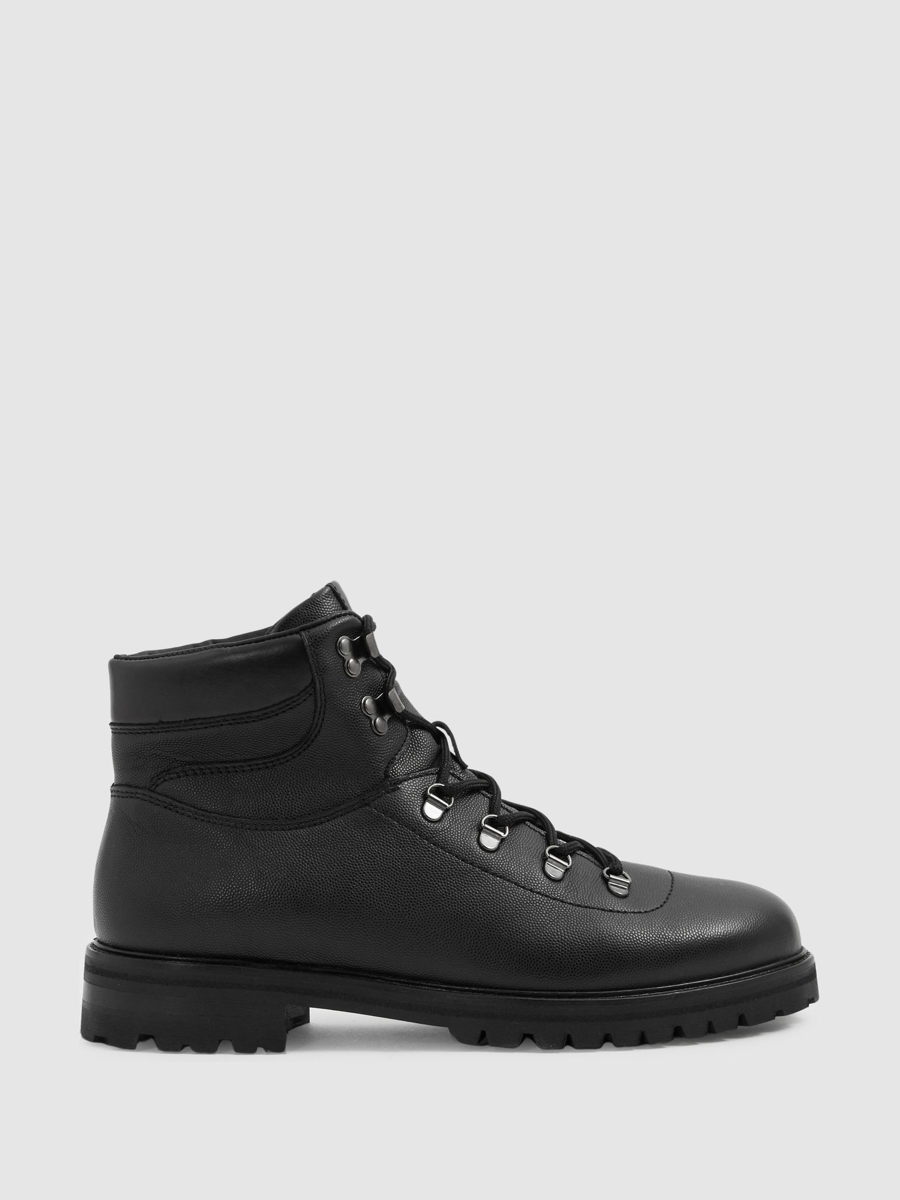 Leather Hiking Boots in Black