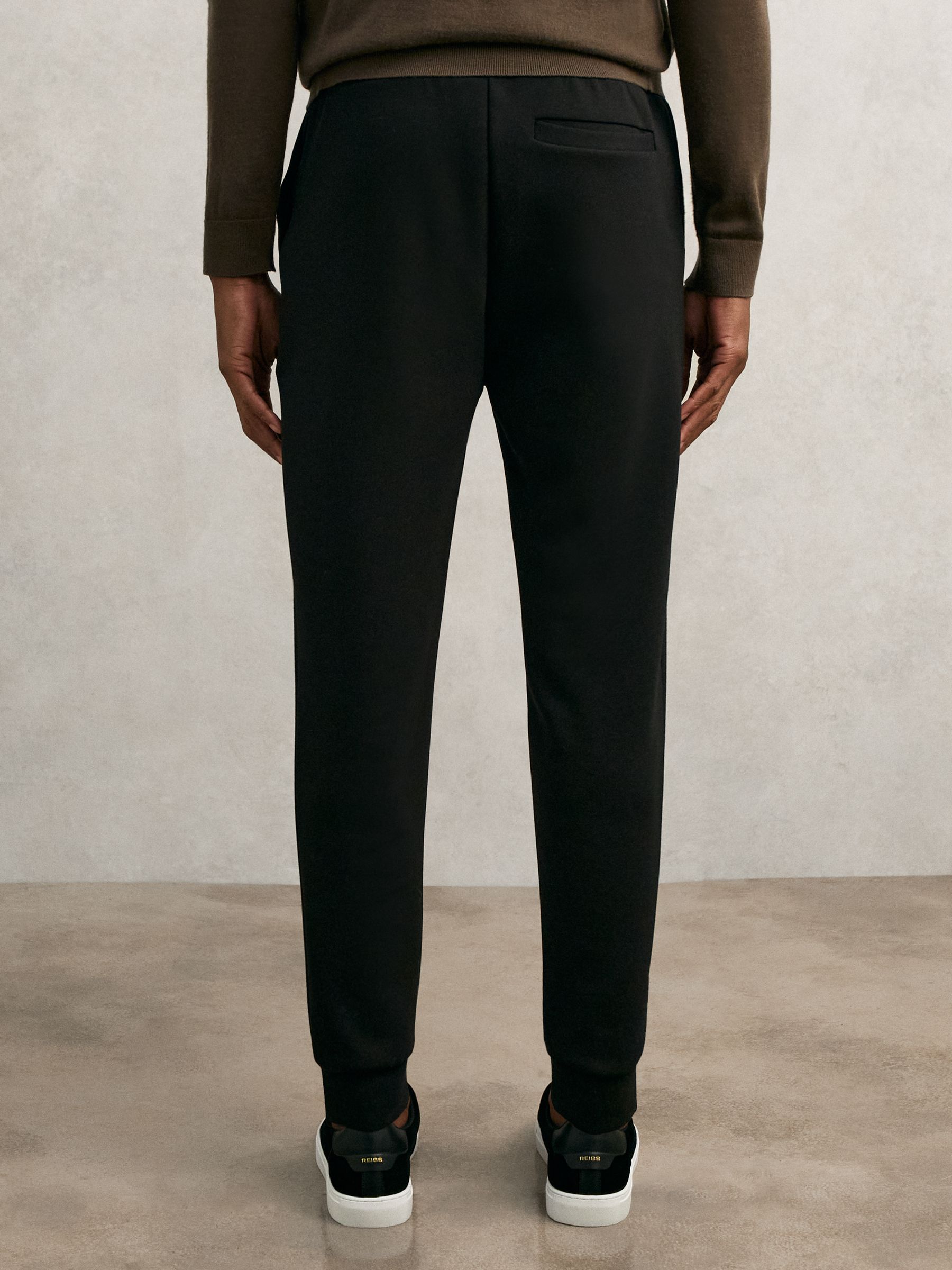 Stretch Jersey Tailored Joggers in Black