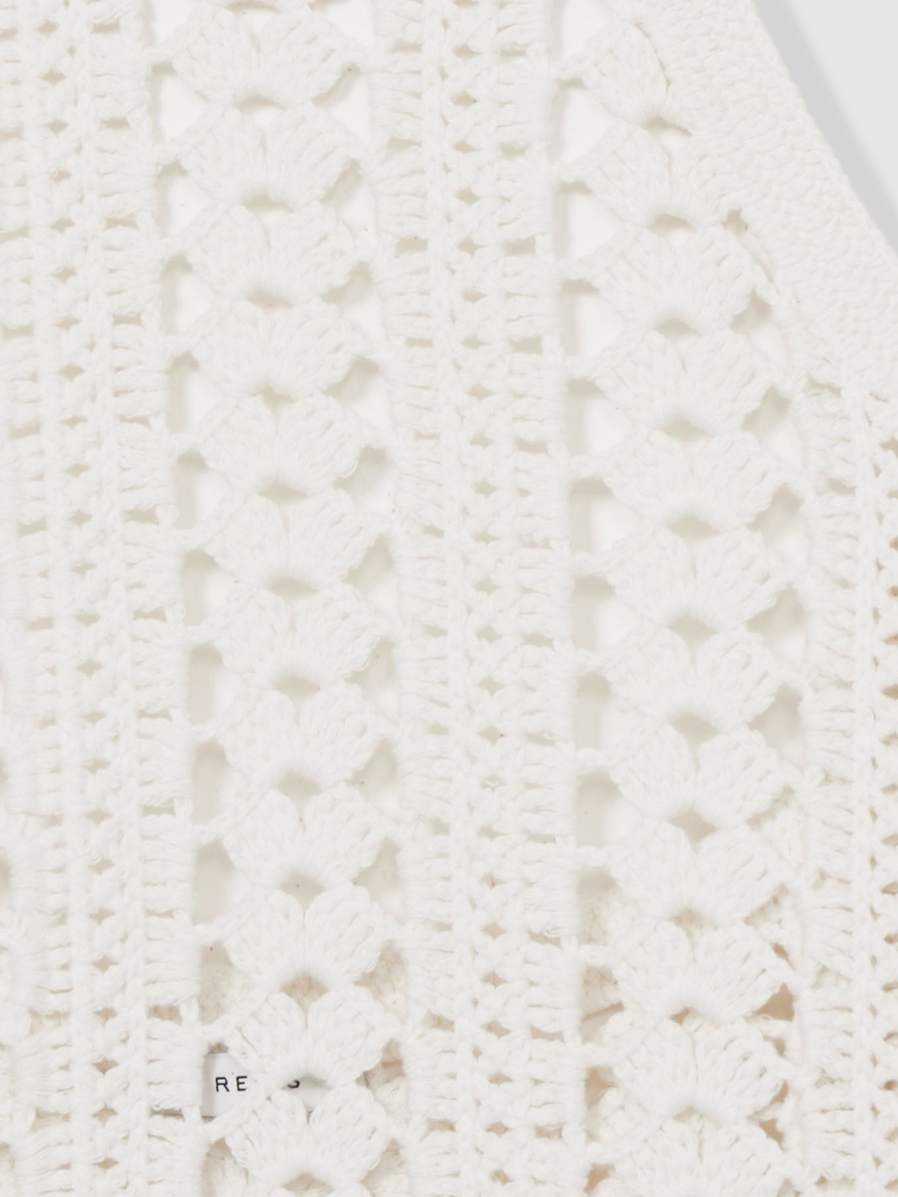 Cotton Crochet Halterneck Vest Top in White