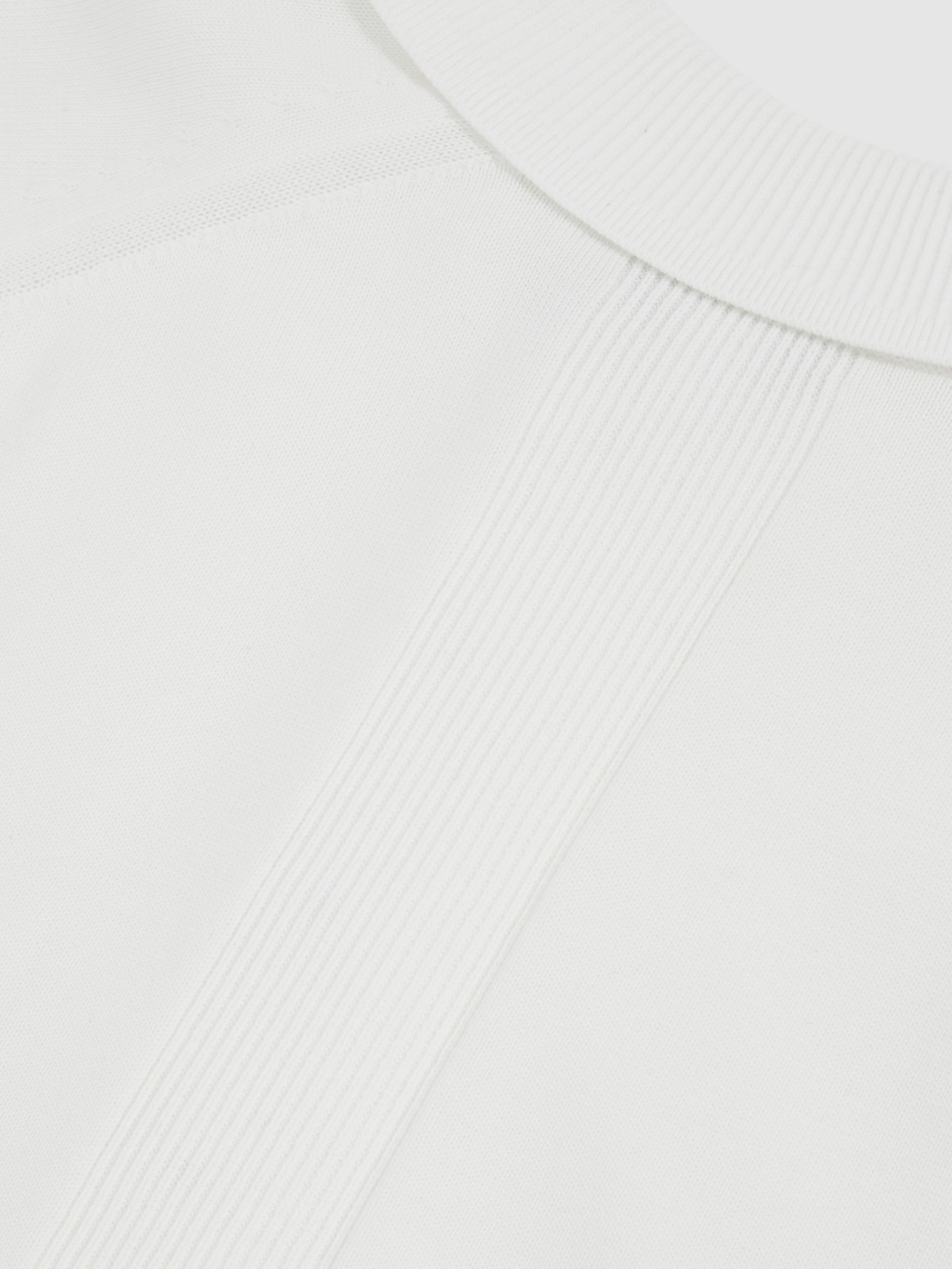 Cotton Concealed-Placket Polo Shirt in White