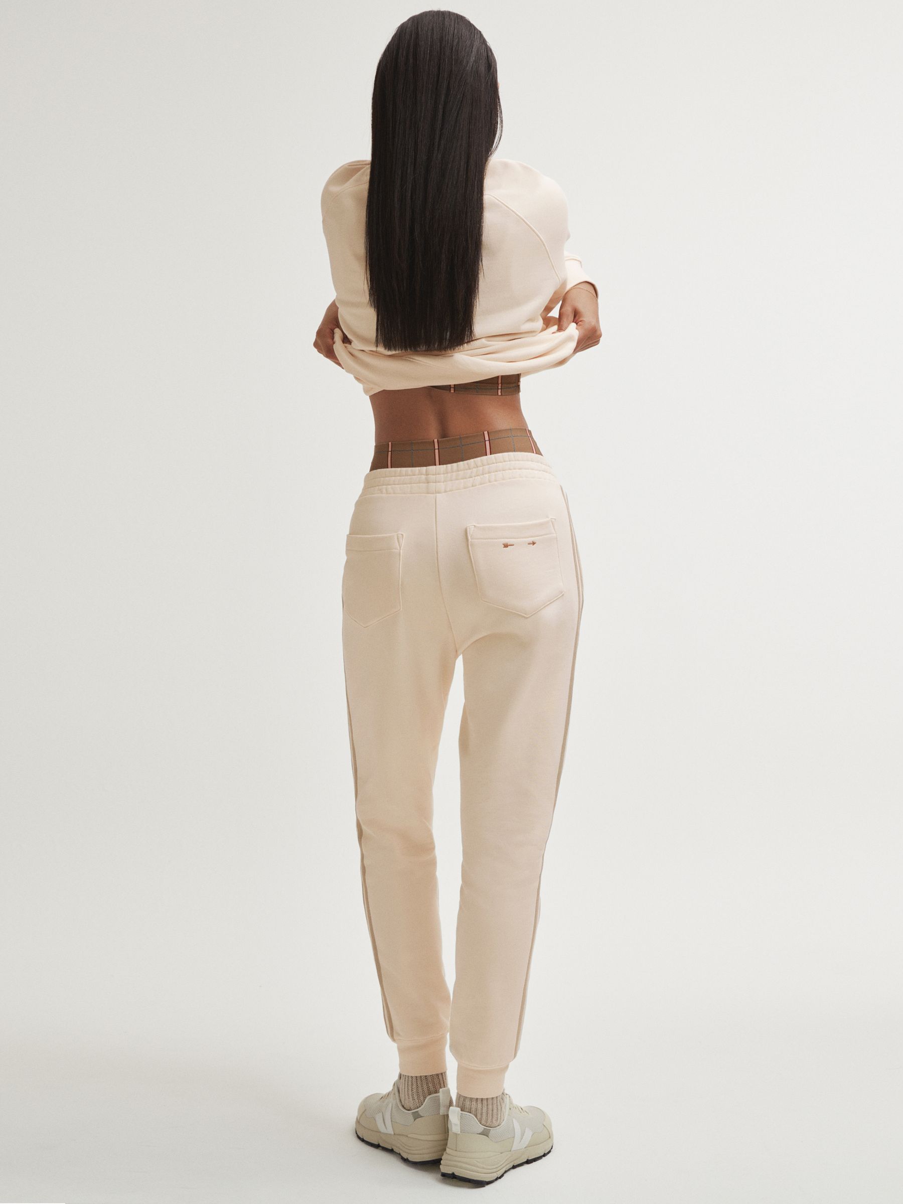 The Upside Cotton Side Stripe Joggers in Cream