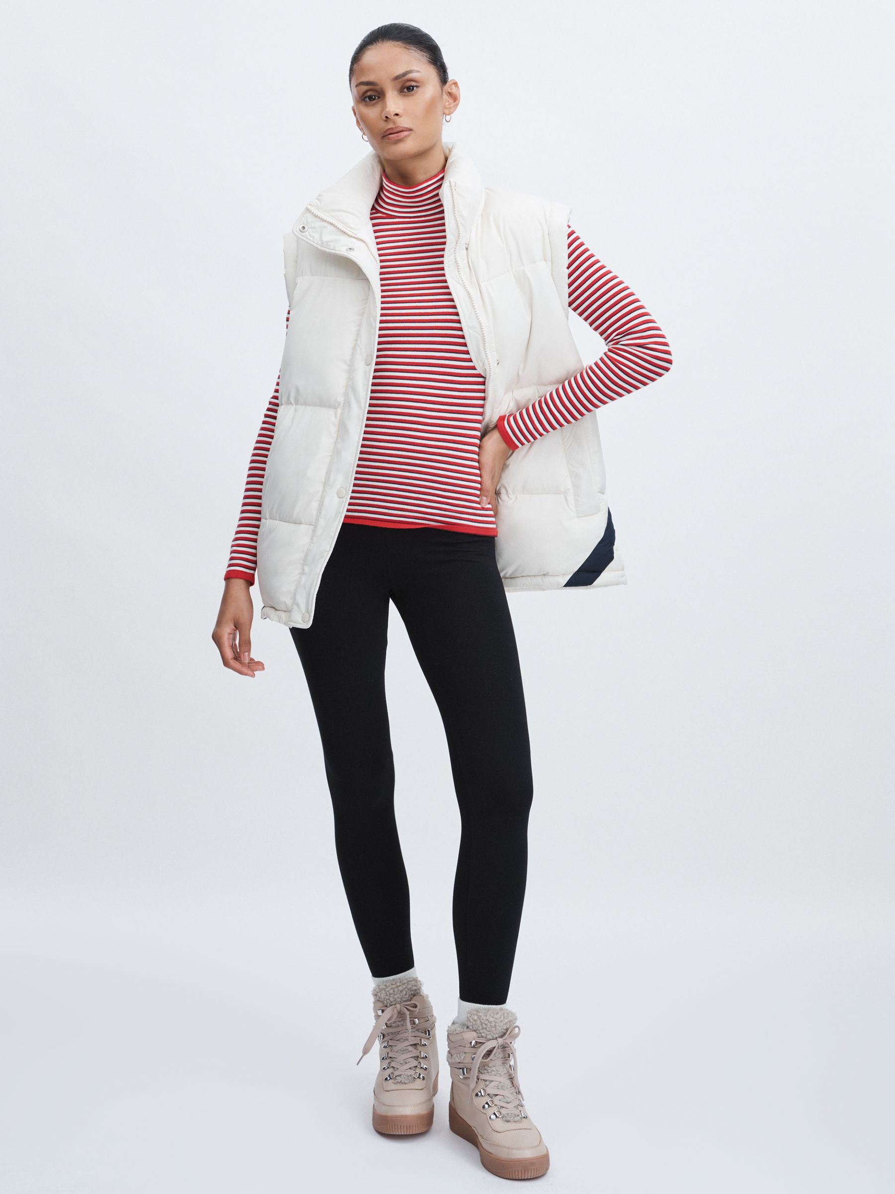 The Upside Organic-Cotton Striped Knit Top in Red Stripe