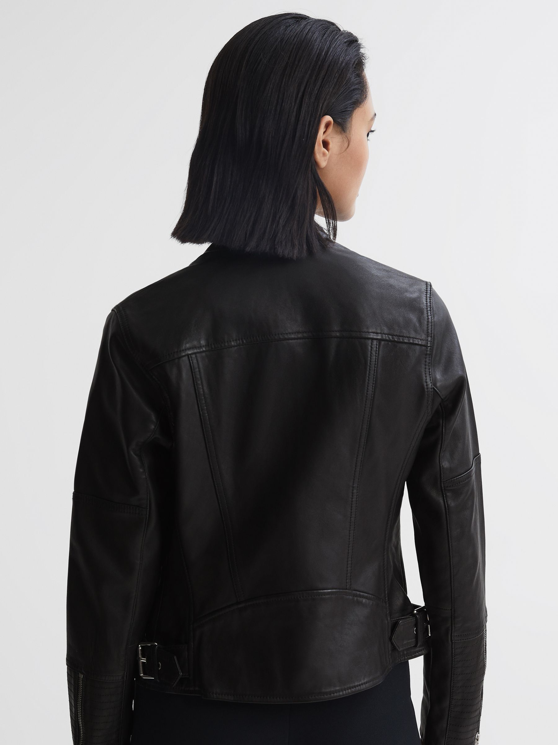 Leather Biker Jacket in Black