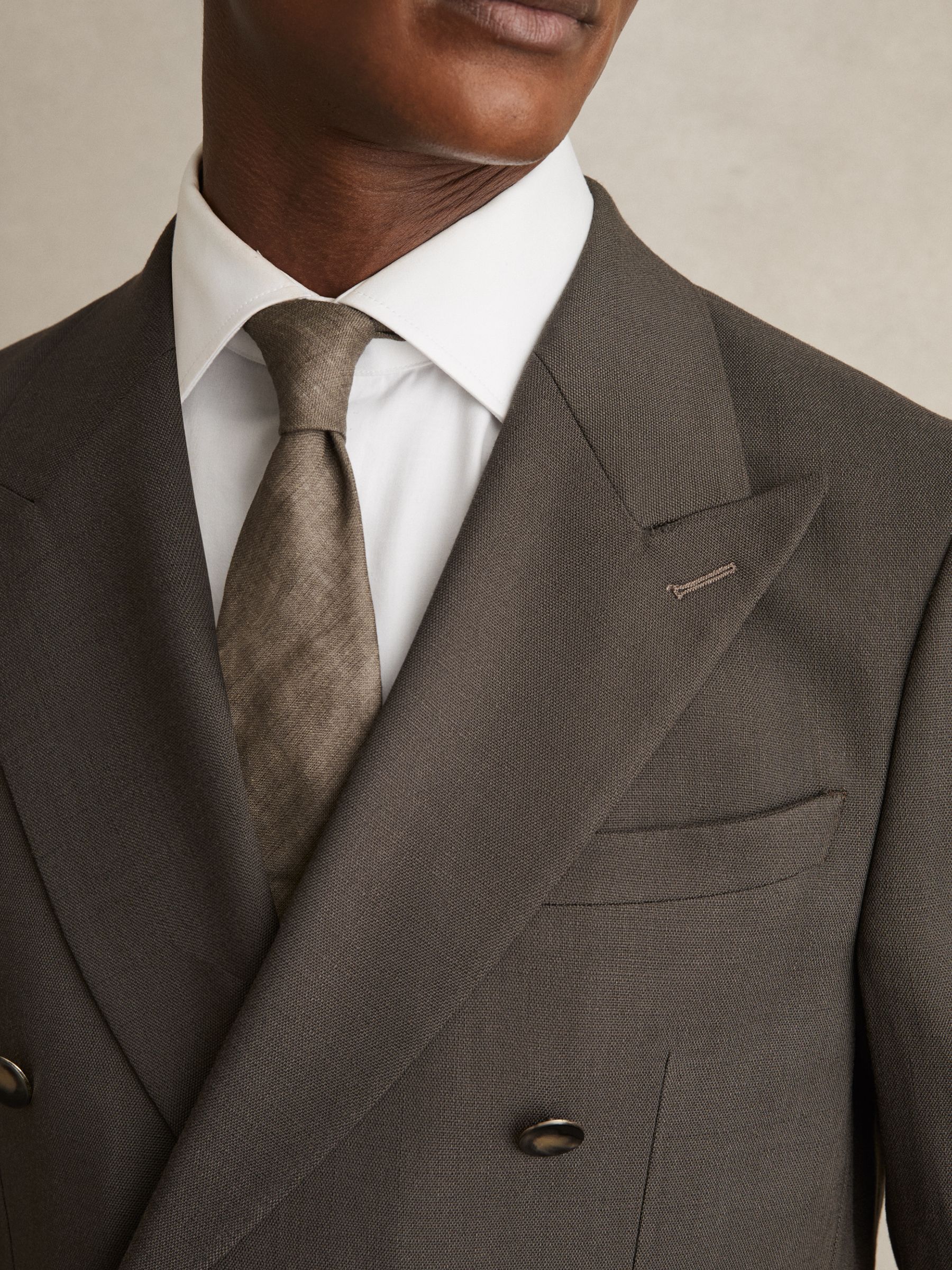 Slim Fit Double Breasted Suit Blazer in Dark Green