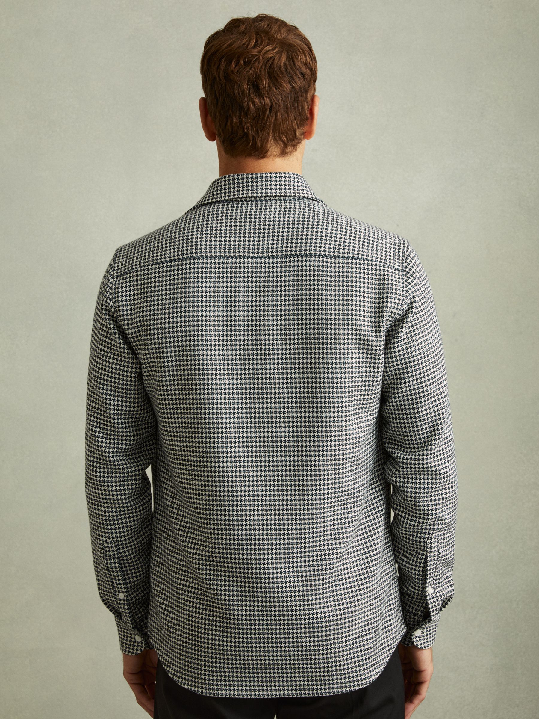 Houndstooth Overshirt in Black