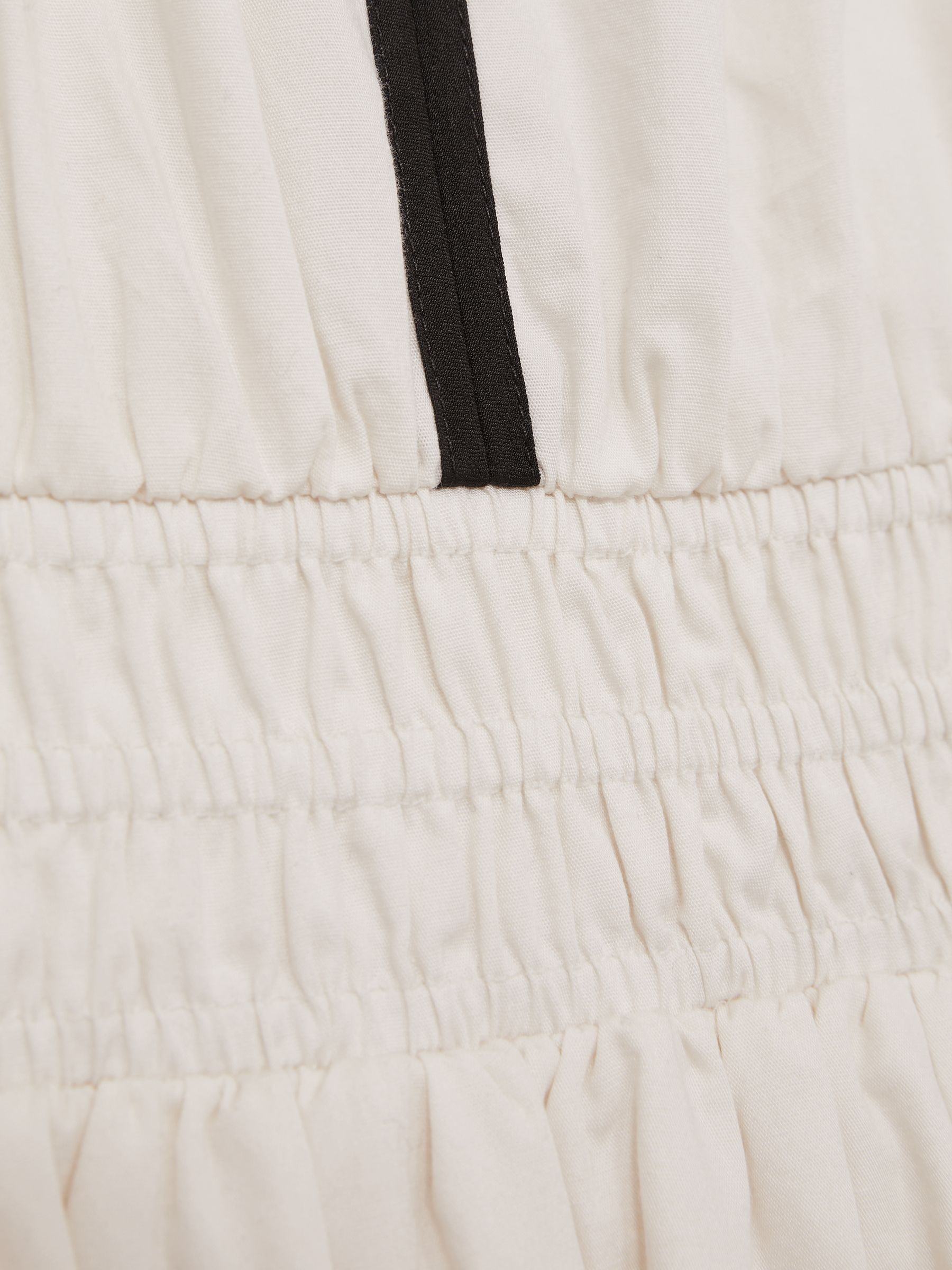 9-13 yrs Cotton Cap-Sleeve Ruched Dress in Ivory