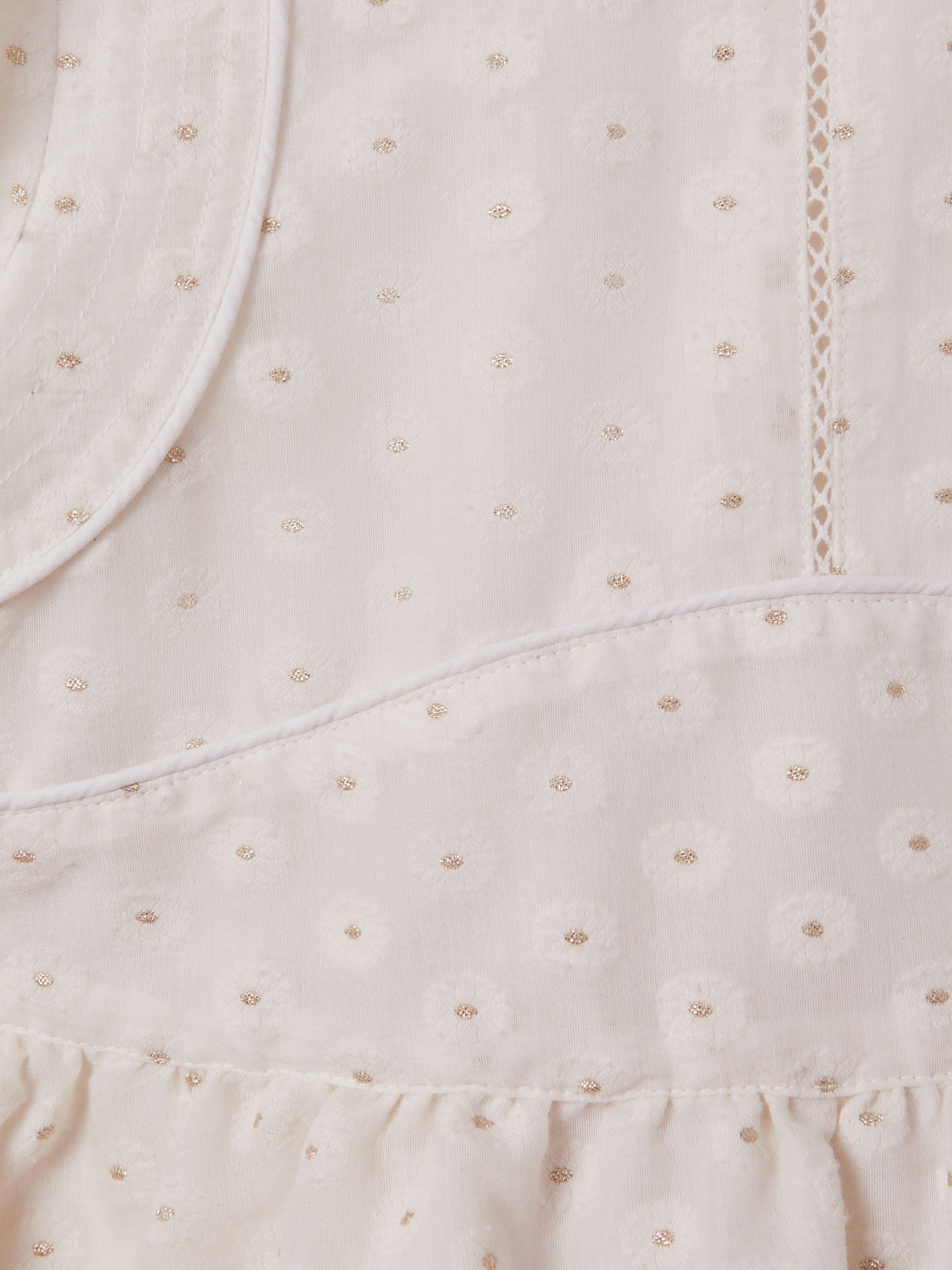 9-13 yrs Metallic Polka Dot Dress in Ivory