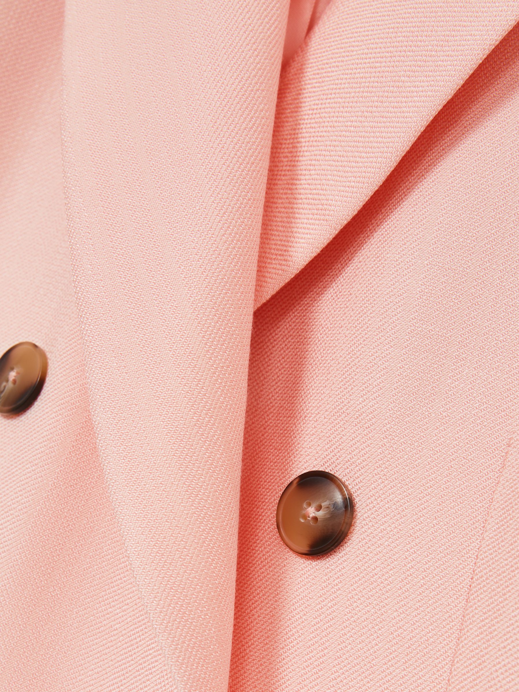 Double-Breasted Peak-Lapel Suit Jacket in Pink