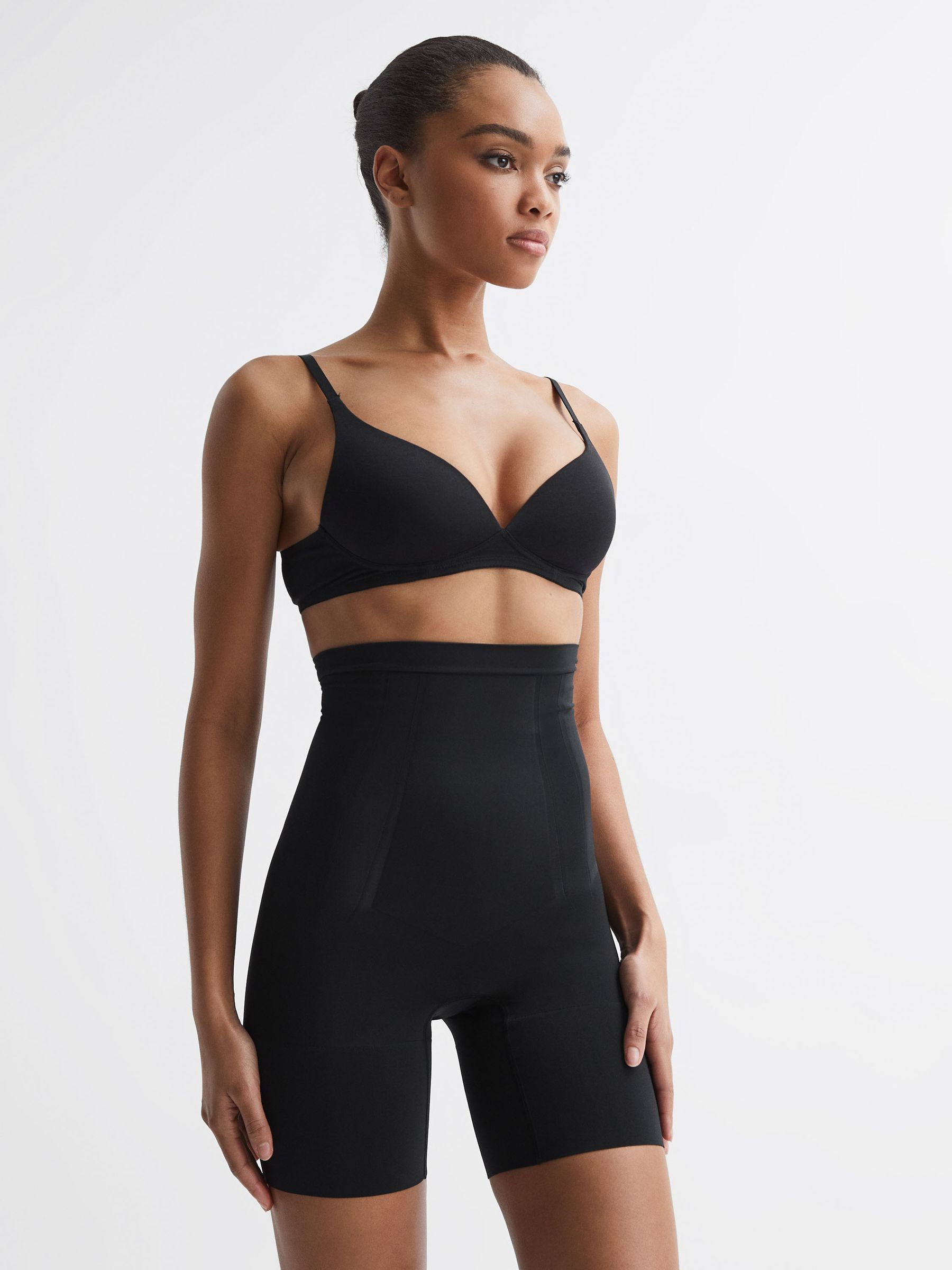 Spanx Shapewear Super Firming High Rise Mid-Thigh Shorts in Black