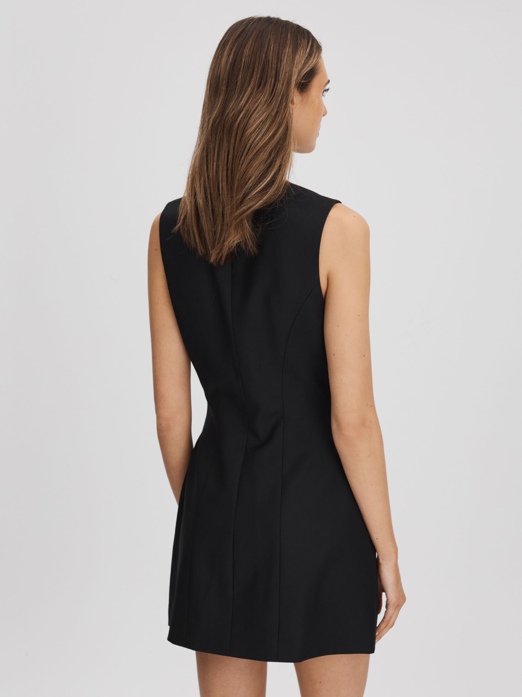 Anna Quan Single Breasted Mini Dress in Black