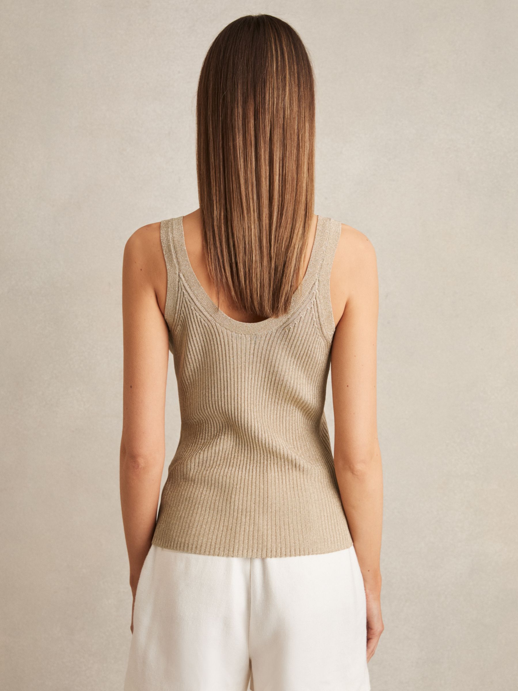 Metallic Vest Top in Gold