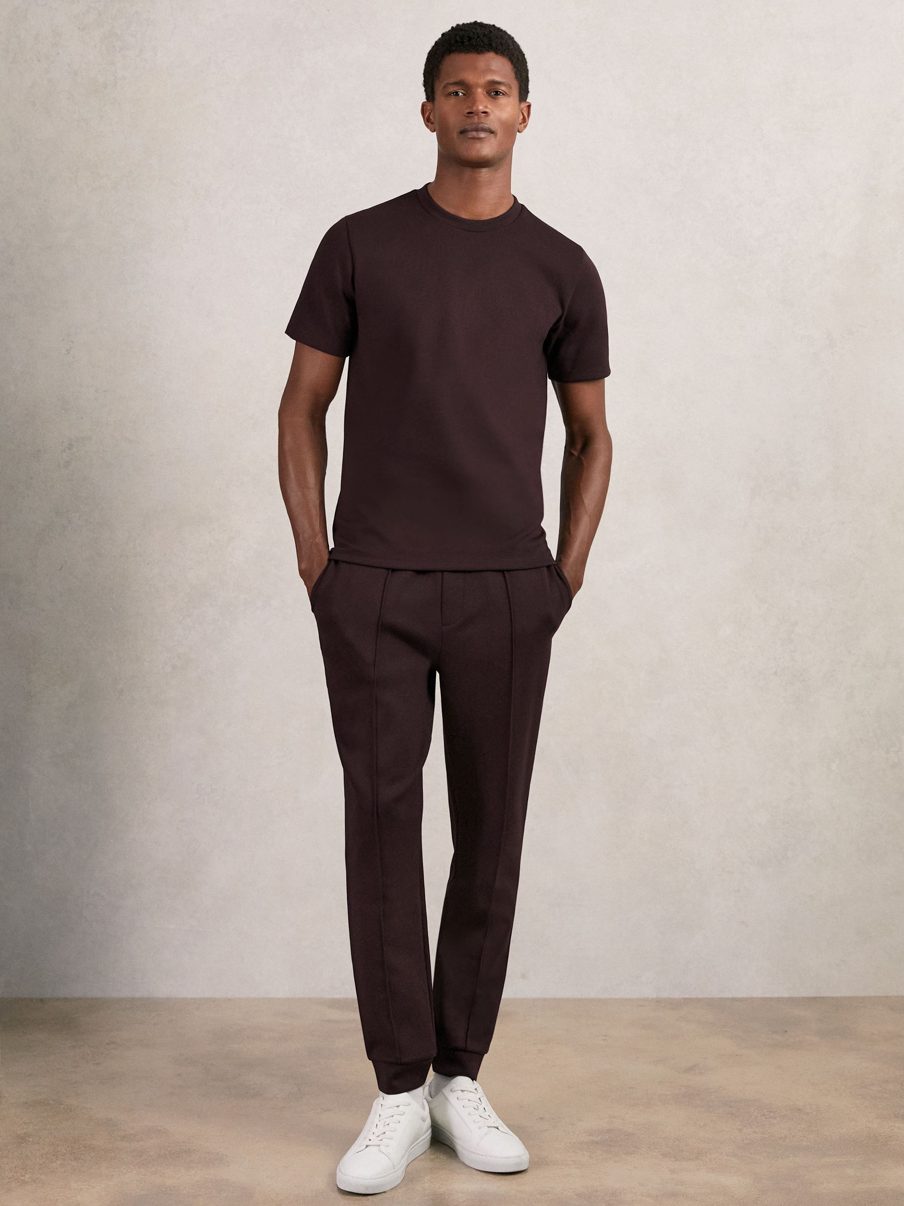 Interlock Jersey Crew Neck T-Shirt in Cherry Red