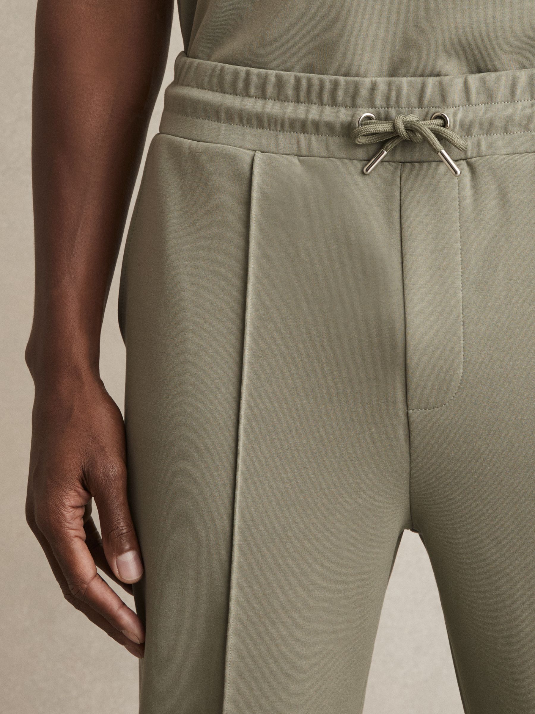 Stretch Jersey Tailored Joggers in Sage