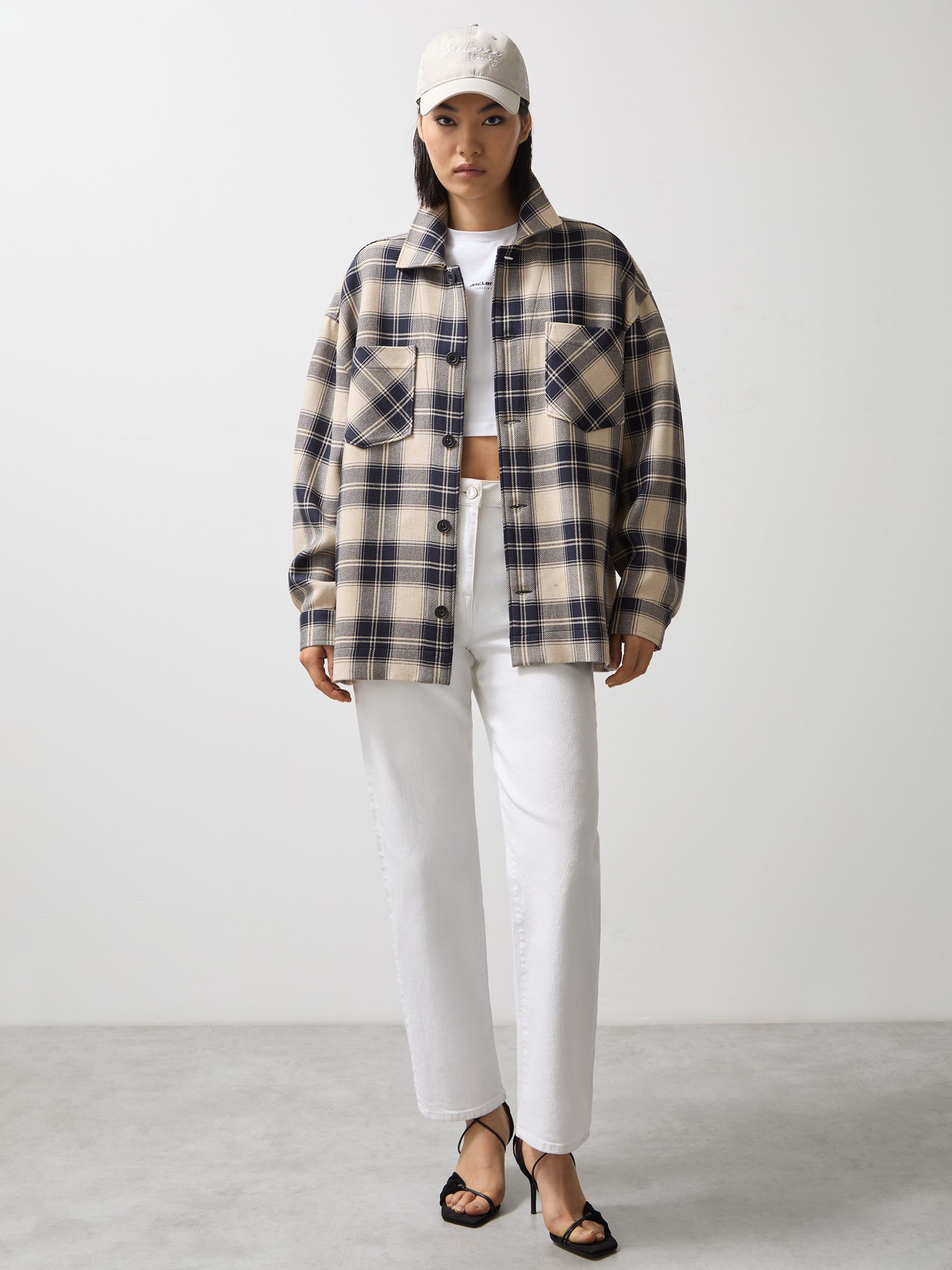 McLaren F1 Team Check Logo Overshirt in Navy/Off White