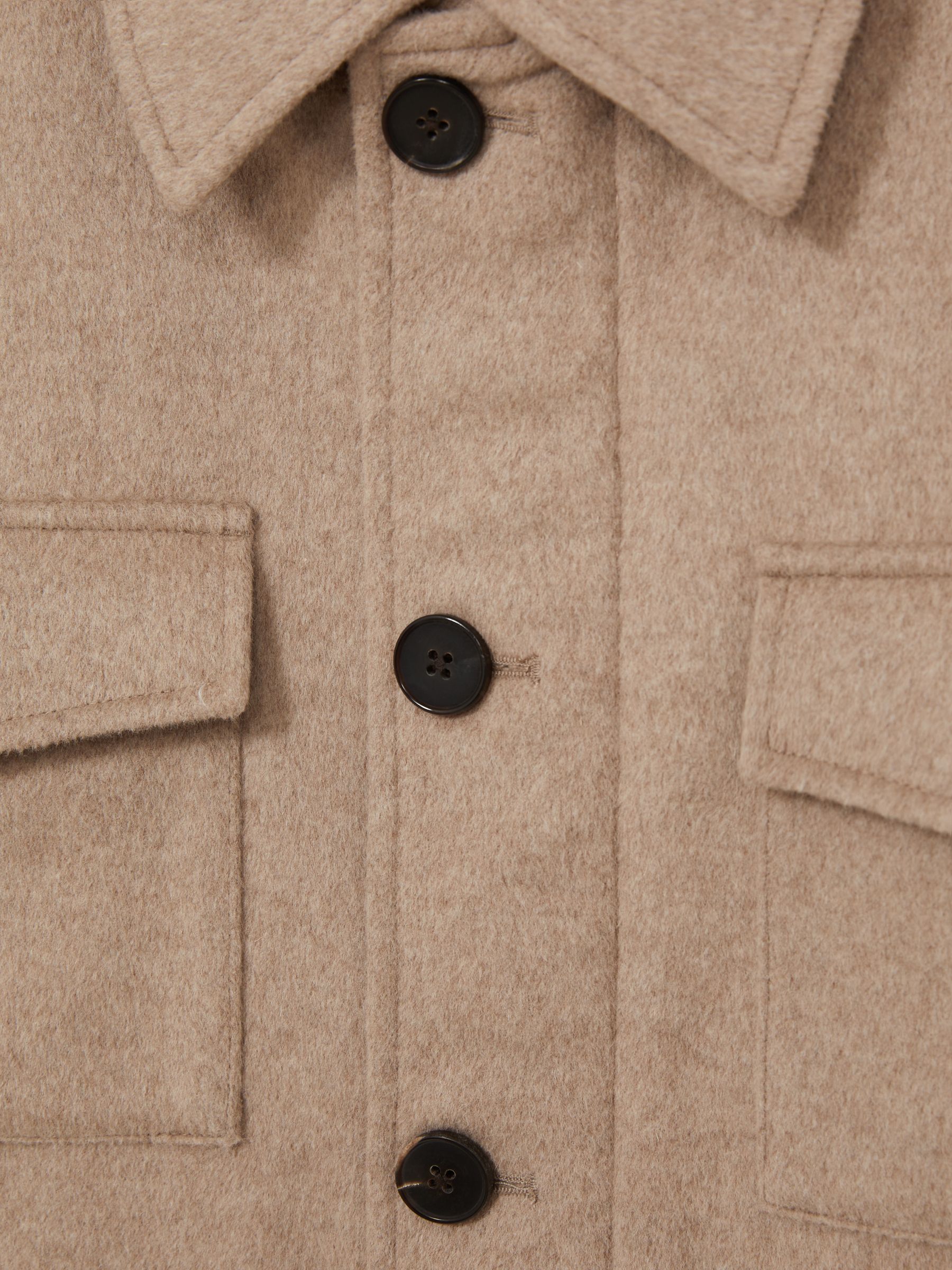 Wool-Blend Zip-Through Four-Pocket Jacket in Oatmeal Melange